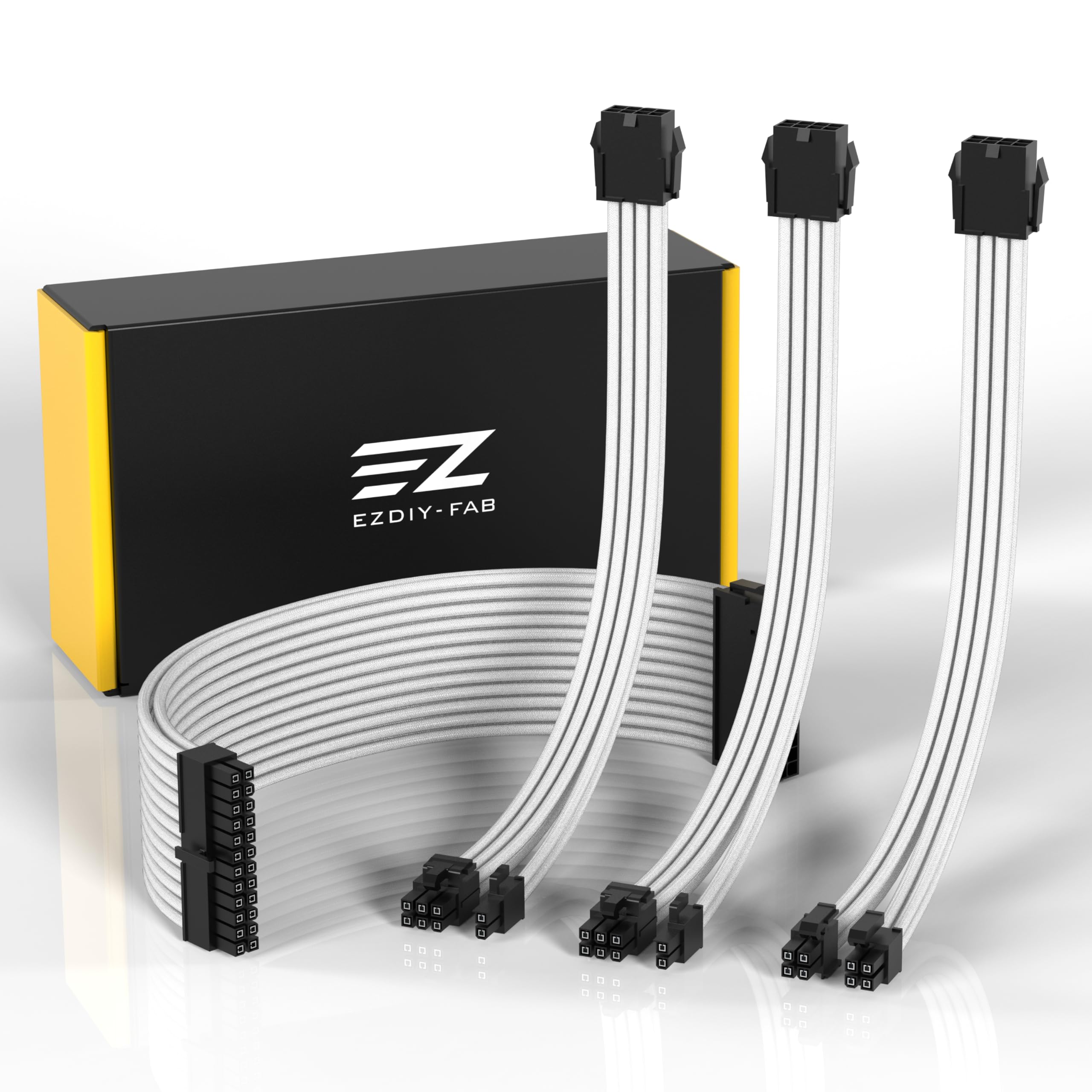 EZDIY-FAB パソコン用衣袂有線テレビ GPU/中央処理装置用パソコンワット数 ワット数専用 PSU有線テレビ カスタム Mod パソコンワット数有線テレビ 18AWG 高性能銅中核グループ 2本の8いの一番 (6+2いの一番)GPU 取りひろげる有線テレビ 1本の8いの一番(4+4いの一番) 中央処理装置 取りひろげる有線テレビ 1本
