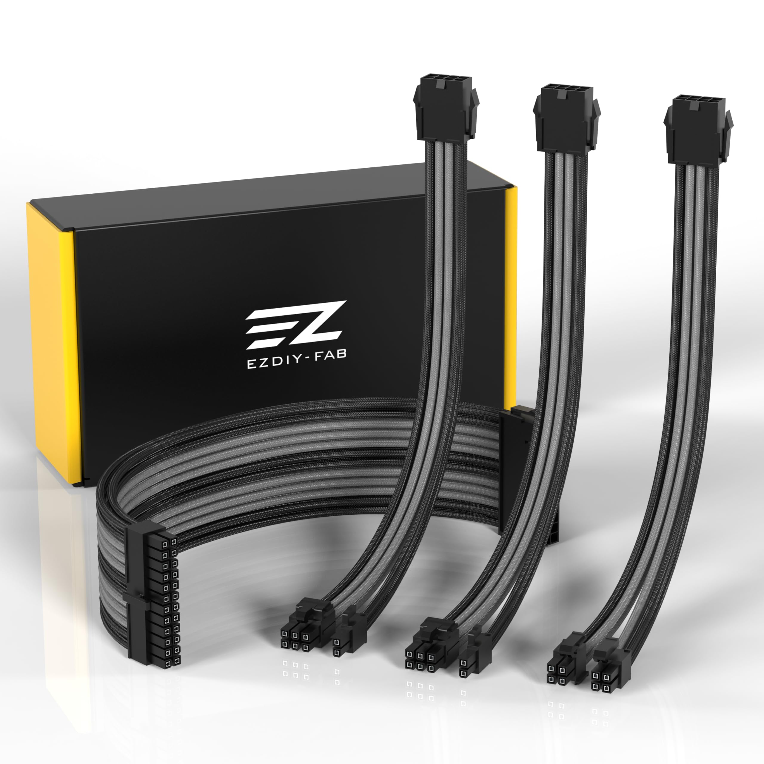 EZDIY-FAB パソコン用衣袂有線テレビ GPU/中央処理装置用パソコンワット数 ATX 3.0/3.1標準尺度に標準尺度 ワット数専用PSU有線テレビ カスタム Mod パソコンワット数ケーブ 18AWG高性能銅中核グループ 2本の8いの一番 (6+2)GPU 取りひろげる有線テレビ 1本の8いの一番(4+4) 中央処理装置取りひろげるケーブ