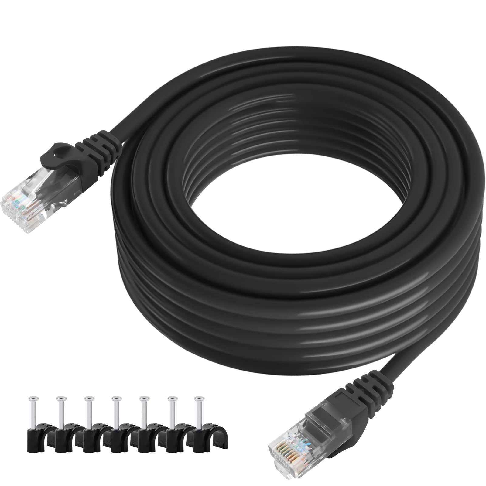Postta ローカルエリアネットワーク有線テレビ 30m CAT6 室外用 難燃性 耐候性 POE ２重覆いかぶせる ツメ折れ押しとどめる 種目6 イーサネットケーブル