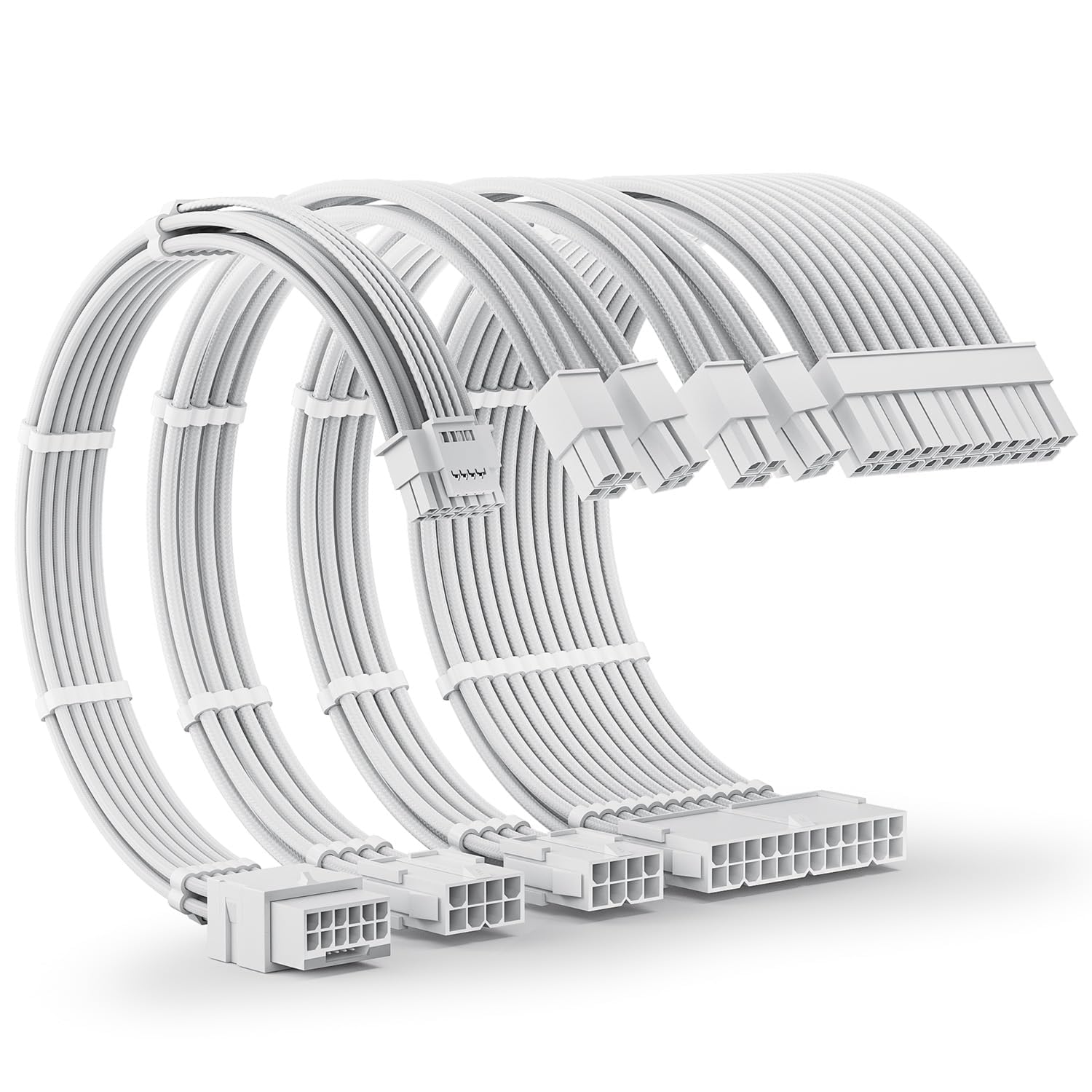 AsiaHorse 12VHPWR 有線テレビ取りひろげる一揃いの道具、16AWG Pcie 5.0 PSU 有線テレビ取りひろげる一揃いの道具 ソフトブレイド 16いの一番 - 16いの一番 有線テレビ一揃いの道具、24いの一番 ATX /4+4いの一番 EPS /12+4いの一番 30糎 長さケーブルコーム付き添い人(白いこと)