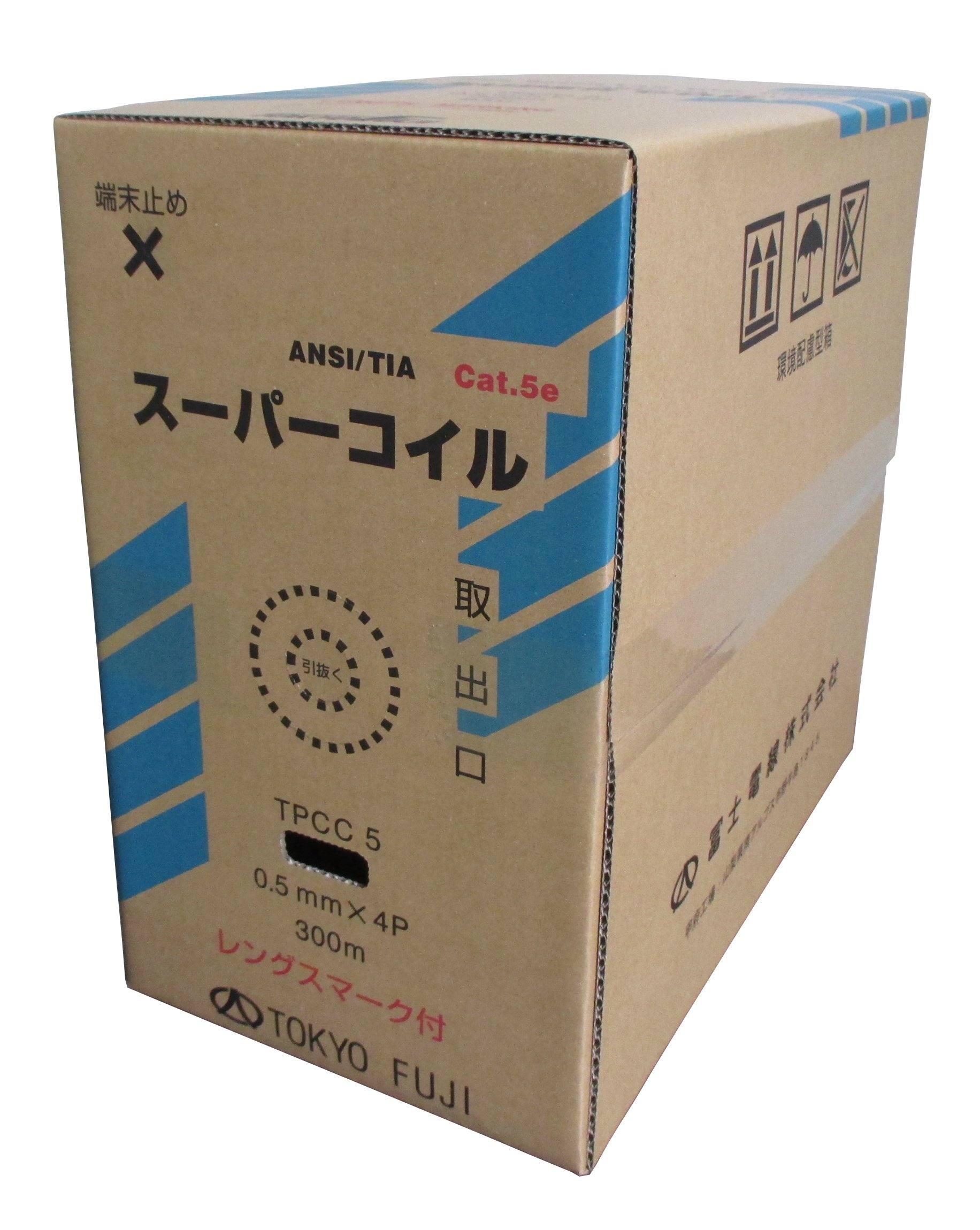 TOKYO FUJI 冨士電線 CAT5E 単線LANケーブル 300m巻き TPCC5 0.5mm-4P(ピンク)|T.M.Bストア