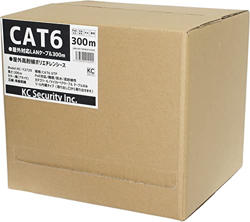 300m CAT6 室外高耐久ローカルエリアネットワーク有線テレビ 木管巻(繋ぎ無) 30年の室外耐候性PE(ポリエチレン)２重覆いかぶせる 室外用 PoE写真機やパソコンのローカルエリアネットワークメール交換有線テレビに 紫外線 耐候性 雨合羽 1Gbps フルークテスト 1000BASE-T
