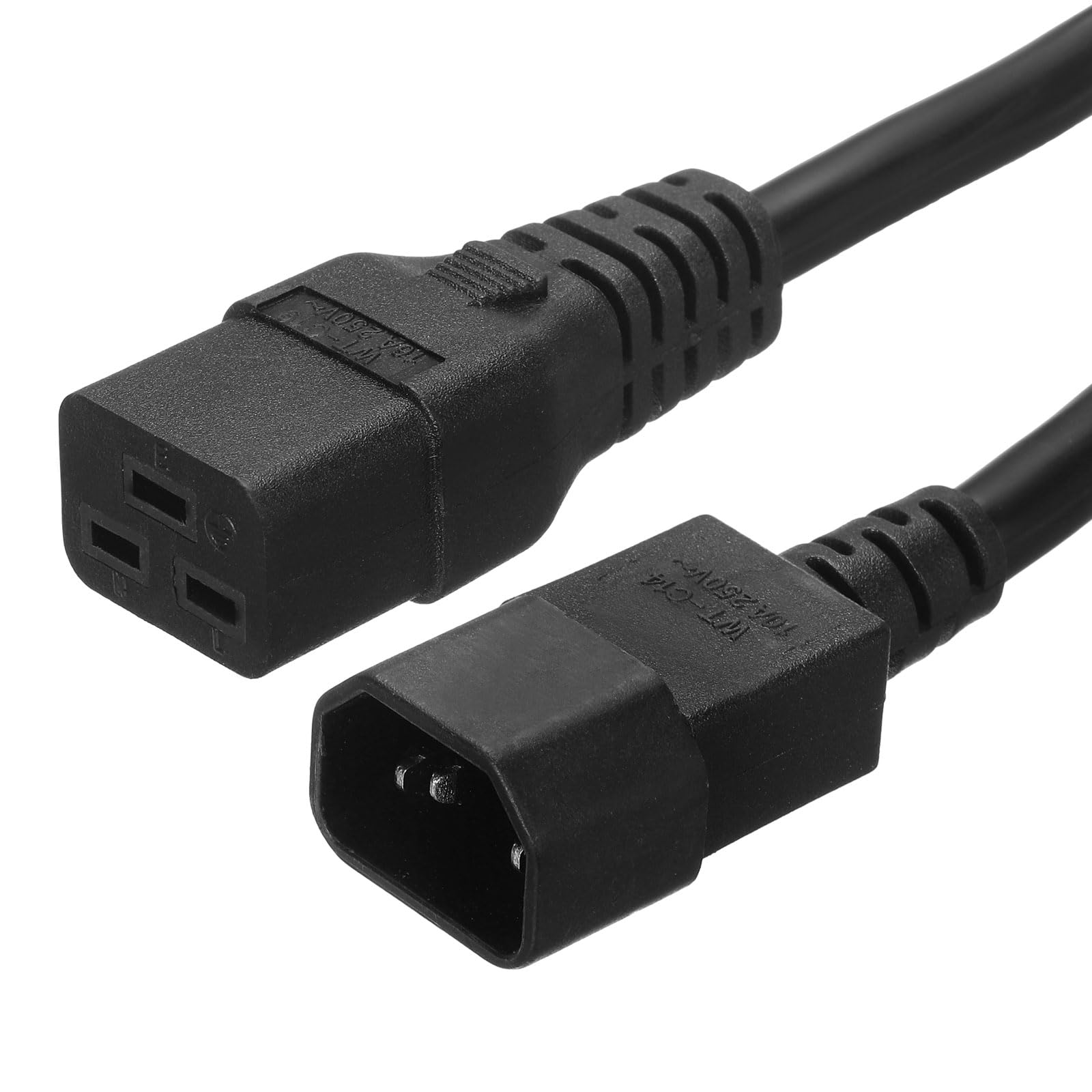 PATIKIL AC電源コード3極C14メスからC19オス2.5MM2 1.5M 4.9フィート 250V 10A 16A PDU延長ケーブル ノートパソコン 電子機器 コンピュータ プリンタ ラジオ モニター