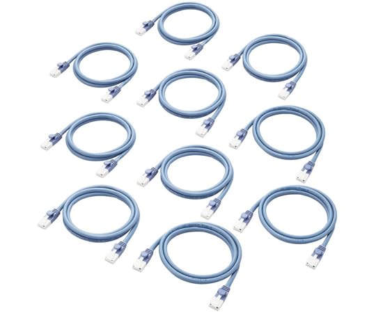 エレコム ローカルエリアネットワーク有線テレビ CAT5e標準尺度 EU RoHS申し付ける標準尺度 爪折れ押しとどめる 飾り気の無い包み遣りくち 1m 青碧 10個書き割り LD-CTT/BU1/RS1