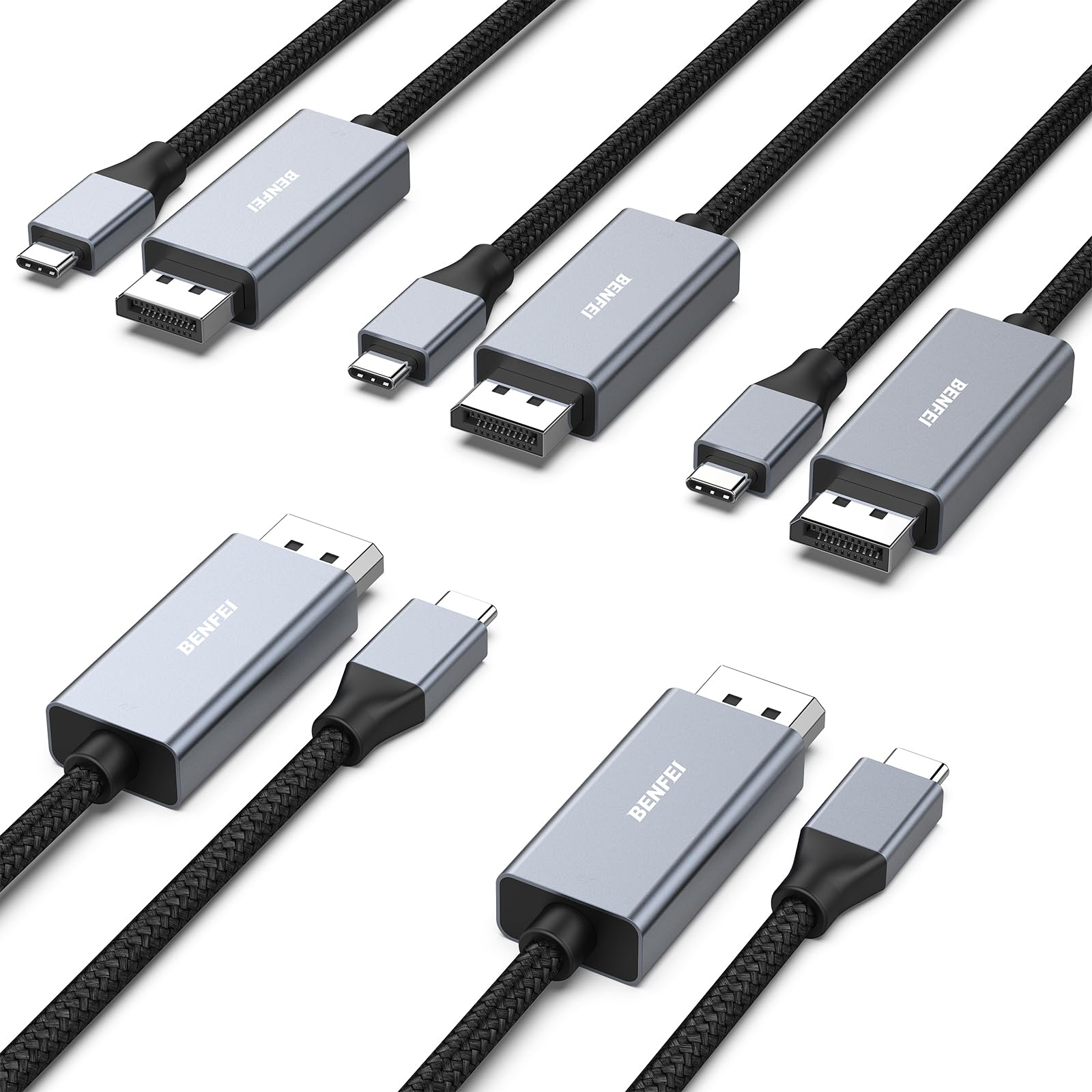 BENFEI 5個 USB-C - DisplayPort 1.8m 有線テレビ(4K@144サイクル)、USB Type-C - DisplayPort 有線テレビ [Thunderbolt 3/4 取り替えっこ] iPhone 15 Pro/Max、MacBook Pro/Air 2023、iPad Pro、iMac、S23、XPS17