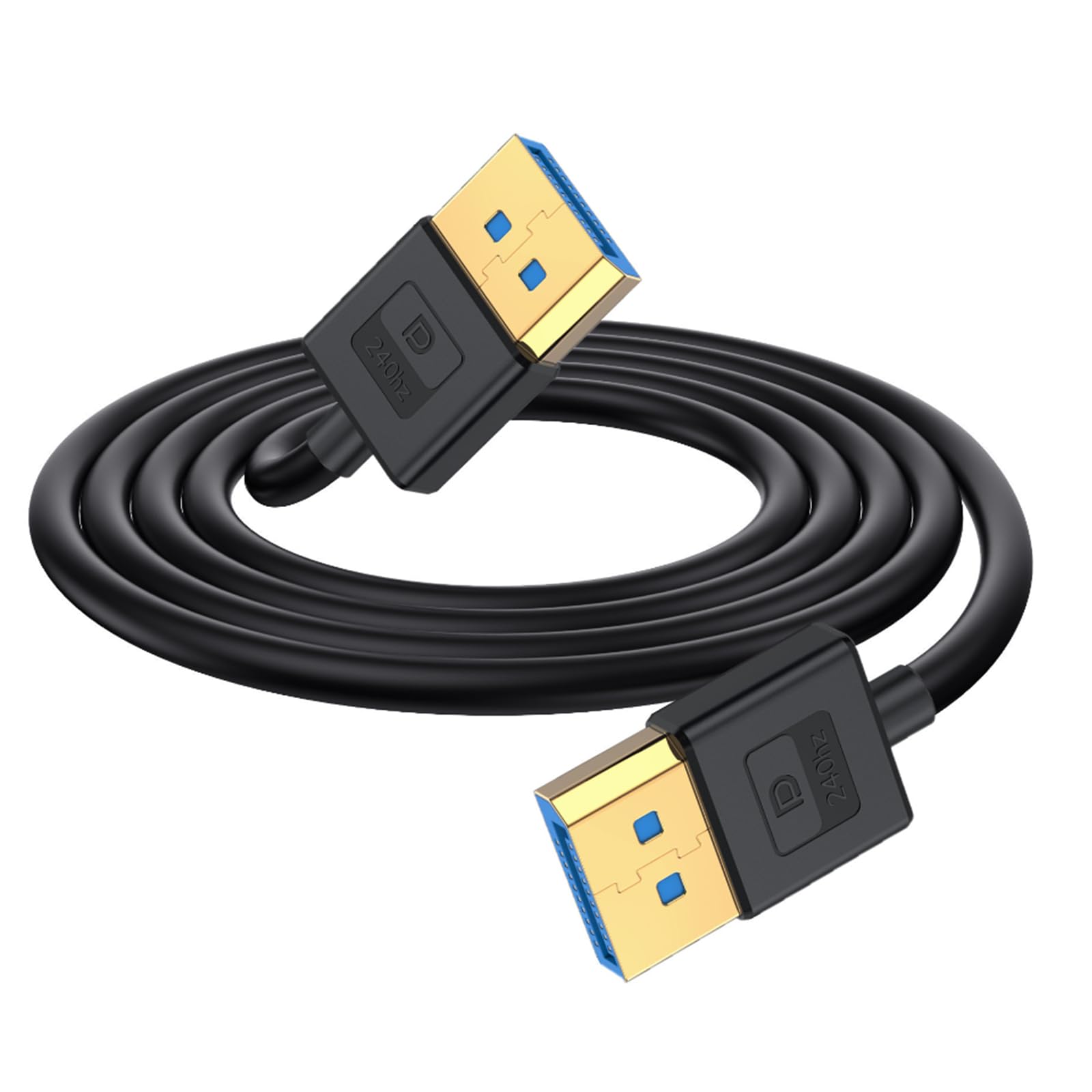 Duttek DisplayPort 1.4 ケーブル 1.8m、シリコン製 Displayport ケーブル、8K DPオスケーブル 8K/60Hz、4K/240Hz 対応 コンピュータ、DVD、HD セットトップボックス、ゲーム機器、テレビ用