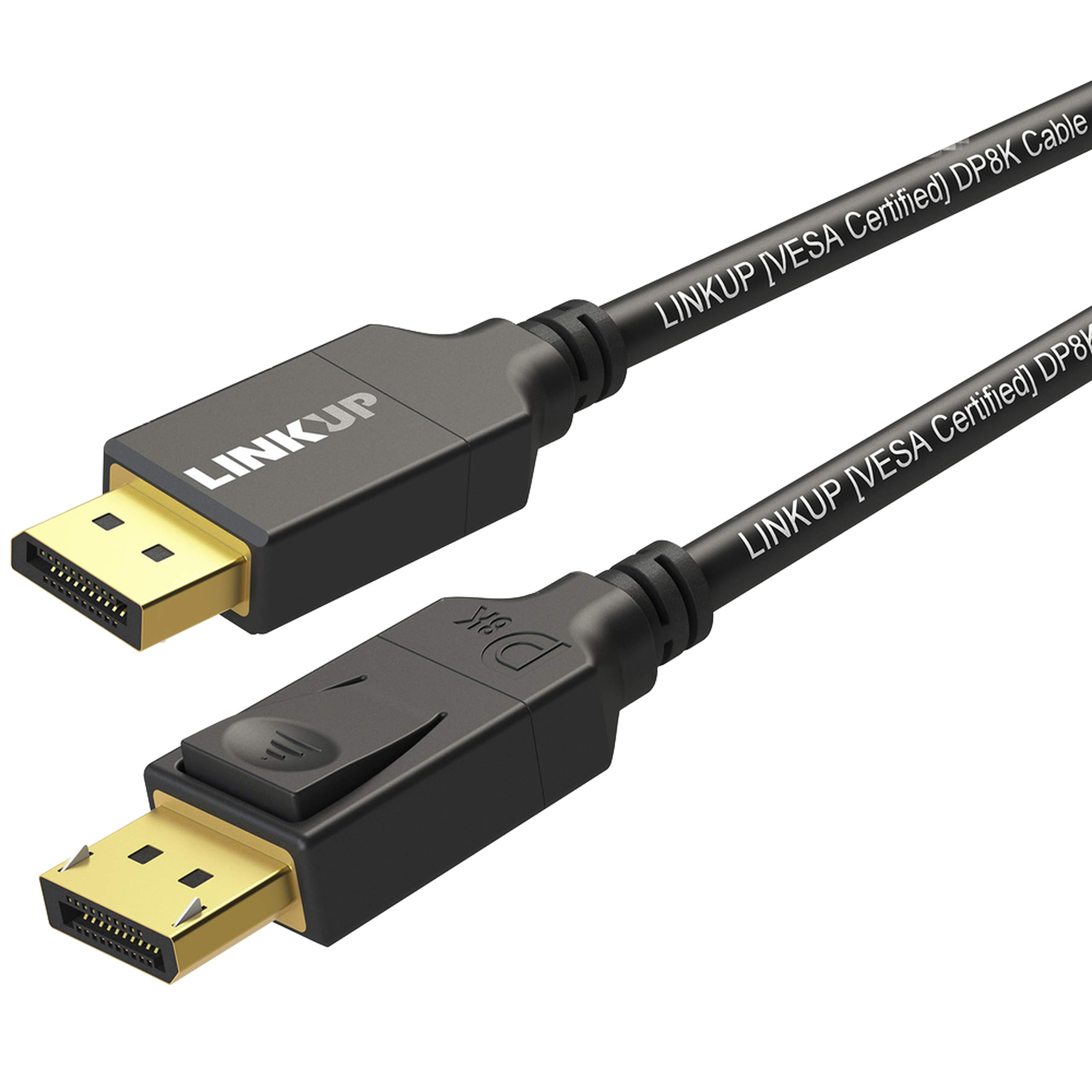 [LINKUP] DisplayPort 1.4 DP8K ケーブル (VESA 認定品) | コネクタ 変換器 アダプター コード | HBR3 | DSC 1.2 | ロッキング機能付き | 28 AWG | 8K 5K 4K 3K 2K | UHD QHD FHD | 4メートル