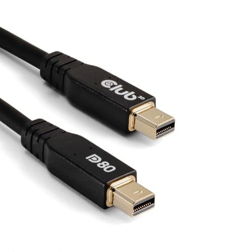 Club 3D Mini DisplayPort 2.1 to Mini DisplayPort 2.1 双方向 80Gbps 4K240サイクル 8K60サイクル 10K60サイクル VESA DP80証明有線テレビ 1m (CAC-1165)