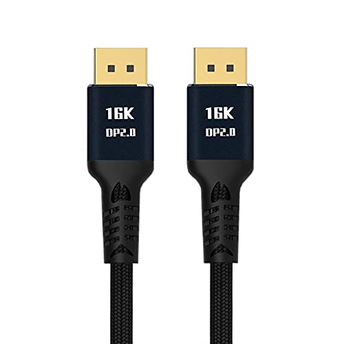 Xiwai 1m DisplayPort 2.0 DP - DP有線テレビ 16K 60hz 有線テレビ ウルトラ固定ディスク UHD DP 1.4 8K 121hz パソコン 万覚え帳マイコン 高品位テレビ用