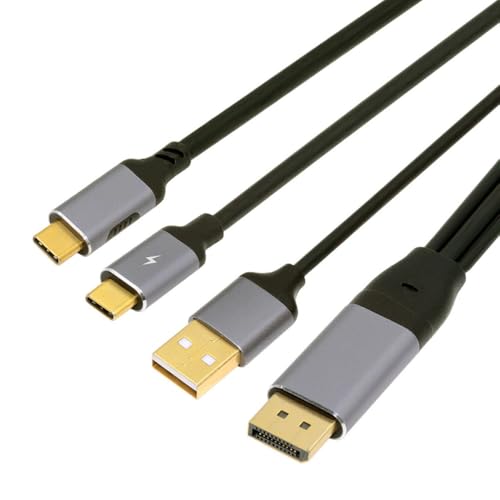 Xiwai リバース ディスプレイポート - USB-C ケーブル 4K、DP ホスト ソース - タイプ C オス タッチ スクリーン ディスプレイ HDTV コード ノートパソコン モニター用 2.0m/6.56 フィート｜T.M.Bストア