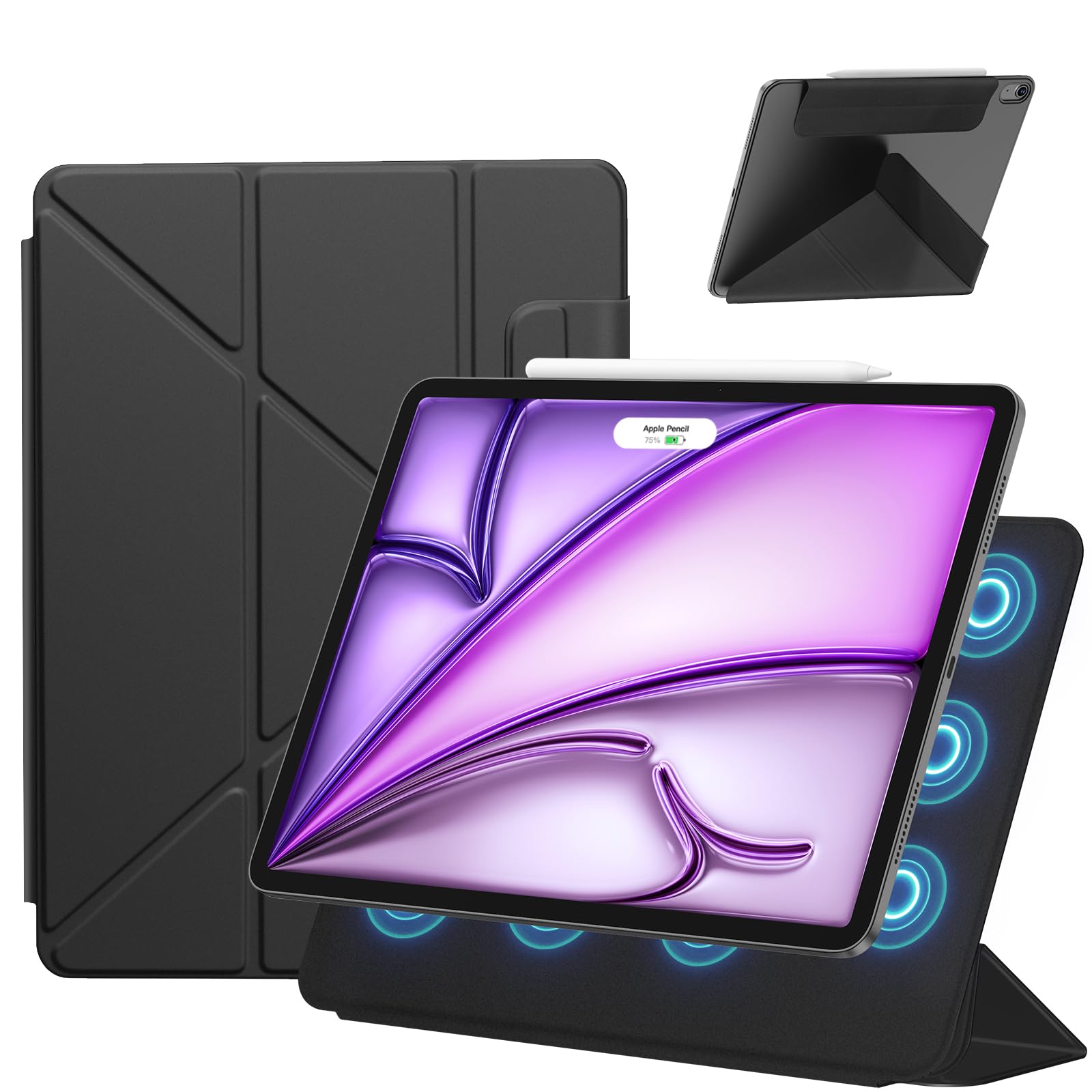 SANDUODD iPad Air 11インチ ケース M2/M3 (2024/2025、第6/7世代)/iPad Air 第5/4世代(2022/2020)/iPad pro 11インチ ケース(2018)専用 横置＆縦置 角度調整可能 三角形スタンド 強力マグネット吸着 Pencil対応 極薄 5,506円