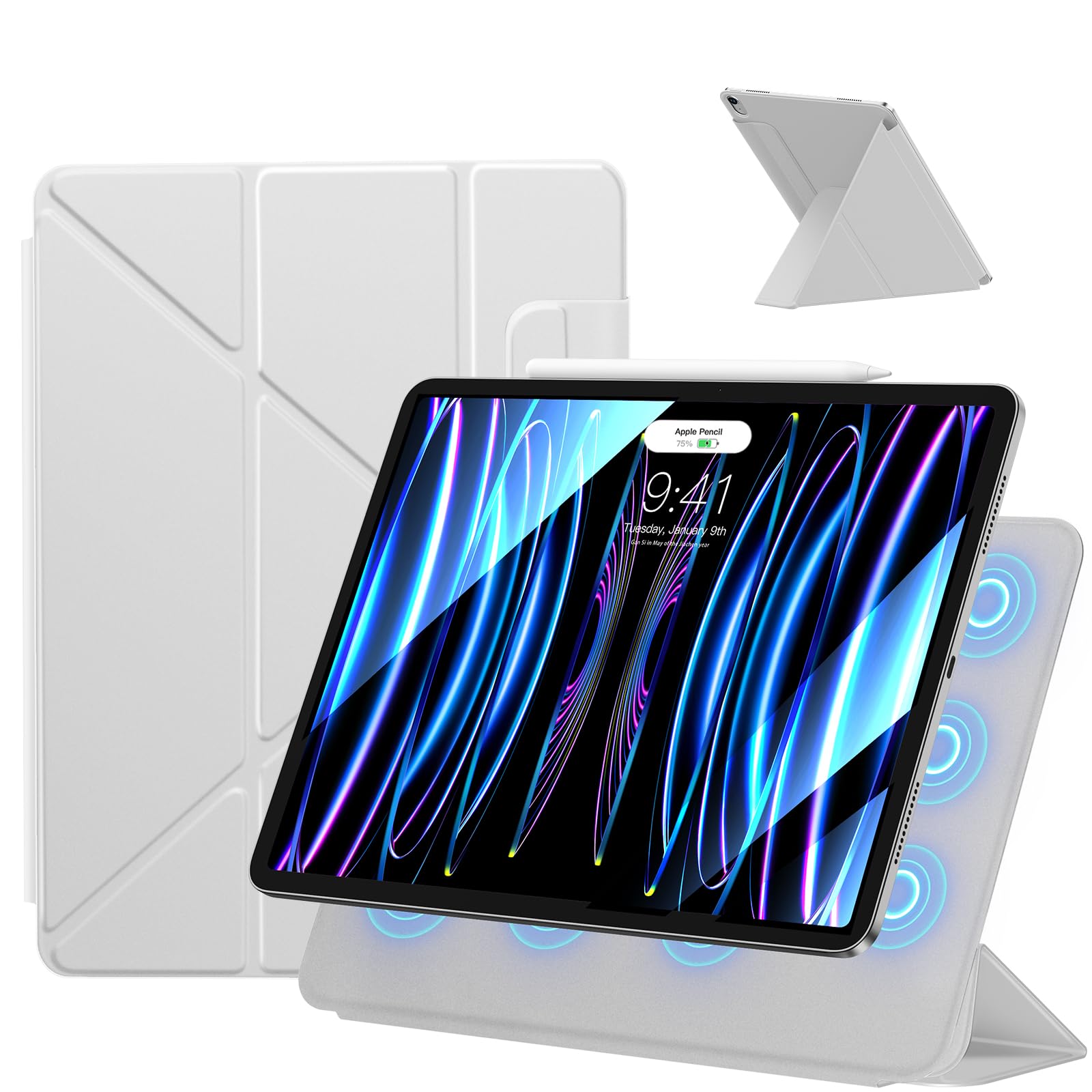 SANDUODD iPad 11世代 ケース (A16、2025) iPad 第10/11世代 (2022/2025)対応 強力マグネット吸着 横置＆縦置 角度調整可能 三角形スタンド 安定感 超スリム 極薄 軽量 耐久性保護カバー オートスリープ/
