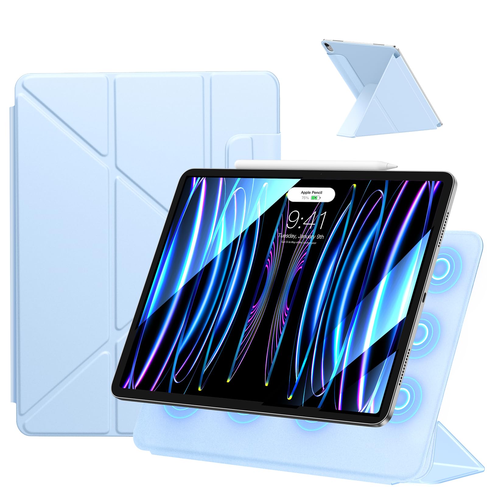 SANDUODD iPad 11時人 入れもの (A16、2025) iPad 第10/11時人 (2022/2025)相応う 豪然たる磁石へばり付く 横置＆縦置 角度自然調整能力のある ３角形照明ランプ 兼ね合い感 超か細い 極薄 軽さ 耐久性保護すること押しかぶせる オートスリープ/ スマートフォン・携帯電話アクセサリー-ケース・カバー-スマートフォン・タブレット