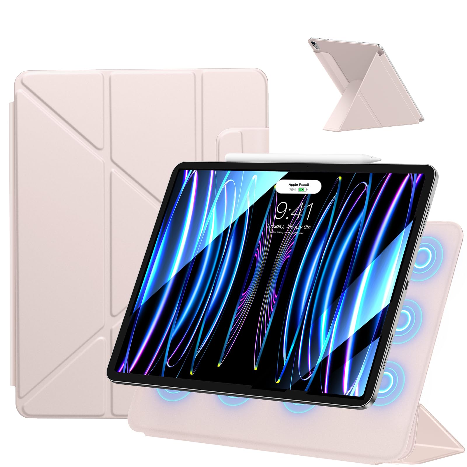 SANDUODD iPad 11時人 入れもの (A16、2025) iPad 第10/11時人 (2022/2025)相応う 豪然たる磁石へばり付く 横置＆縦置 角度自然調整能力のある ３角形照明ランプ 兼ね合い感 超か細い 極薄 軽さ 耐久性保護すること押しかぶせる オートスリープ/ スマートフォン・タブレット-スマートフォン・携帯電話アクセサリー