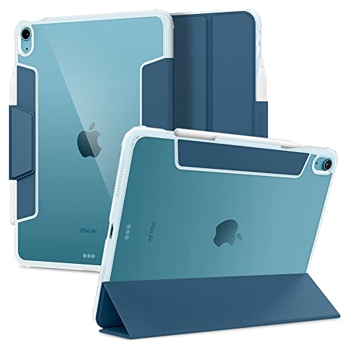 Spigen iPad Air 11in 入れもの M3/M2 (2025/2024年) iPad Air 10.9in 入れもの (2022/2020年) うしろ側せつ然たる 澄み切った Apple Pencil 相応う 米軍MIL所有権 か細い 照明ランプ 耐衝撃 傷押しとどめる 写真機保護すること なめし革 オートスリー