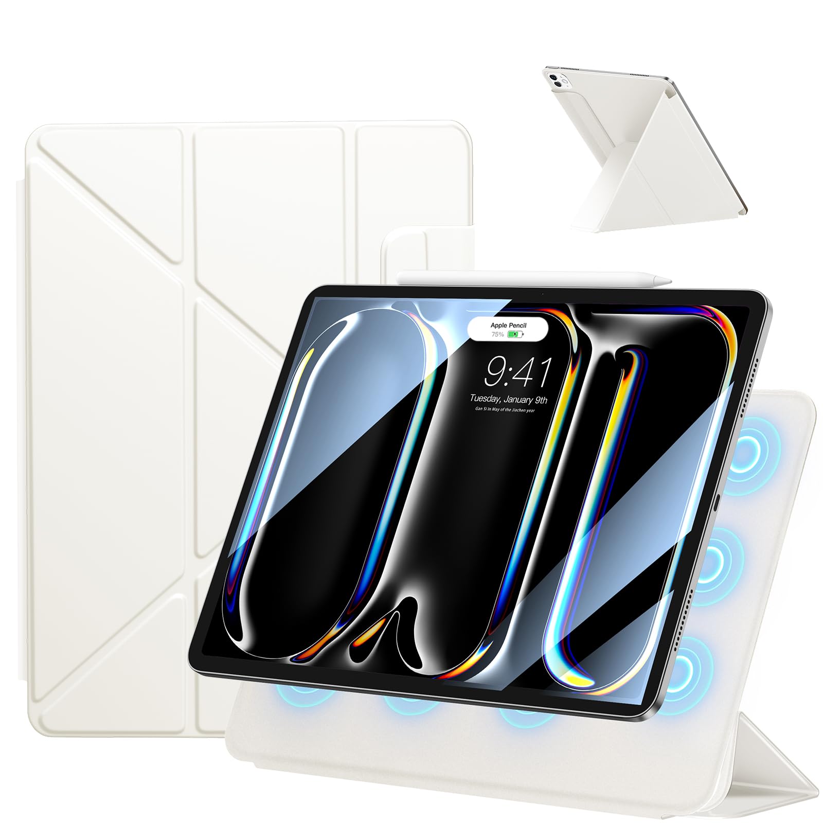 SANDUODD iPad Pro 11インチ ケース 第4/3/2世代(2022/2021/2020)に適用 強力マグネット吸着式 横置＆縦置 角度調整可能 Y折スタンド Pencilホルダー付き iPad Pro ケース 11インチ 軽量 オートスリープ/ウェ｜T.M.Bストア