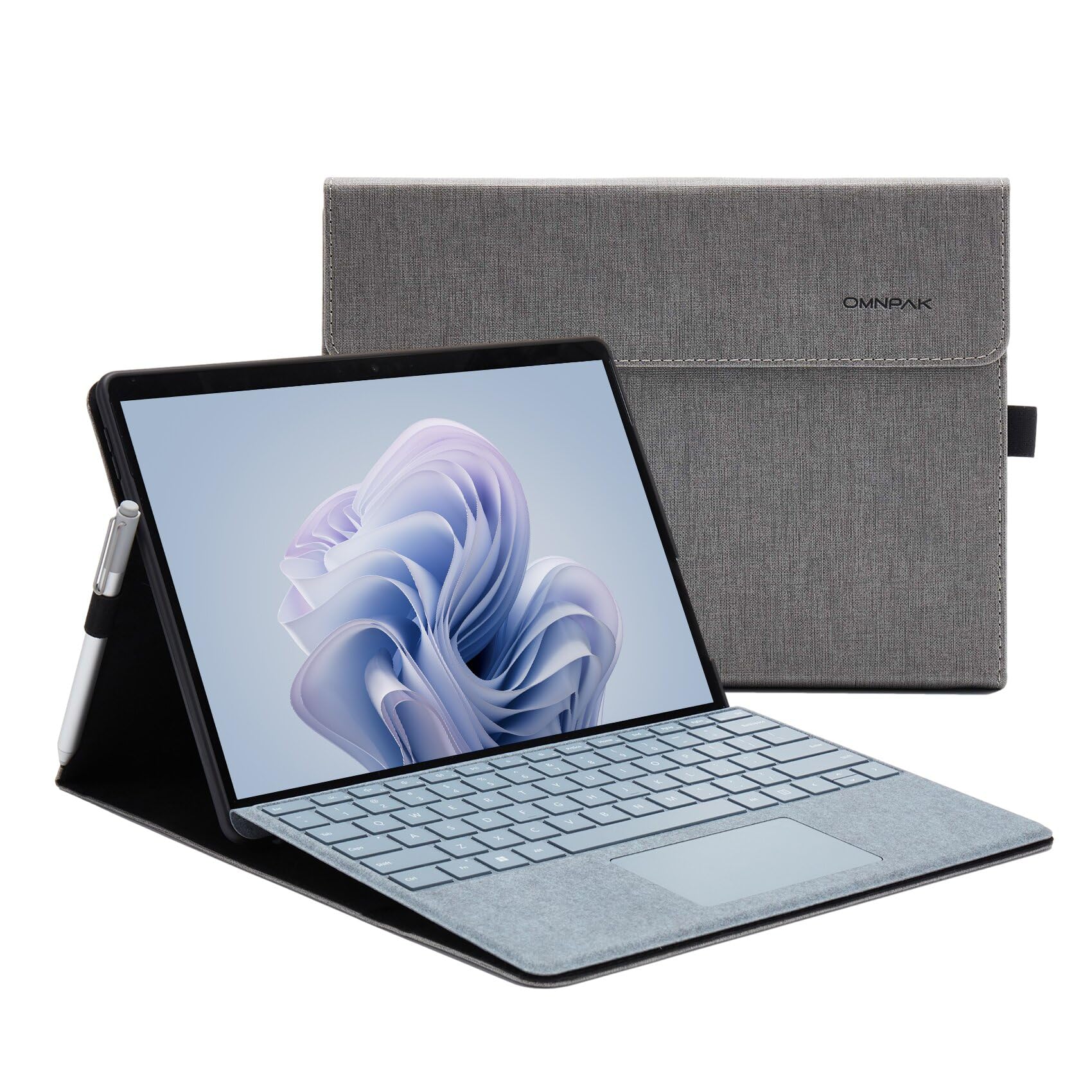 Omnpak Microsoft Surface Pro 11 / Surface Pro 10 (2024) / Surface Pro 9(2022) 入れもの マイクロソフト 専用防御すること覆いかぶせる 境界線の外側内蔵防御すること 多視角 照明ランプ 鍵盤を納める能力のある軽さ 薄型 書き込み保持者付き添い人 PU スマー