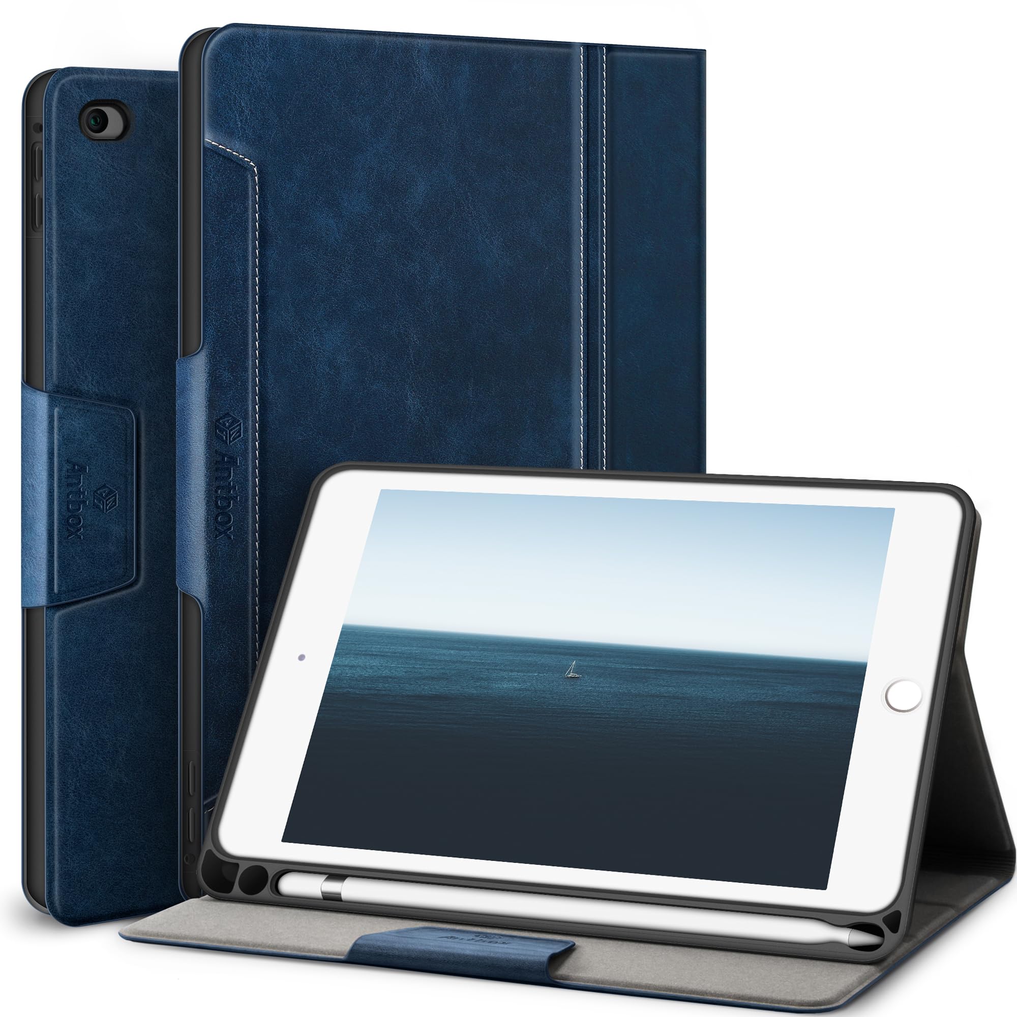 Antbox iPad Mini 5/4 容れもの Pencil保持者付き添い人 御前上等PUなめし革 7.9inタブレットケースカバー オートスリープ＆照明ランプ役立つこと付き添い人 全面保護すること 防ぼうぜん自失ひな形 ipad Mini5/4 かっこ良い容れもの 取りまかなう (ブ