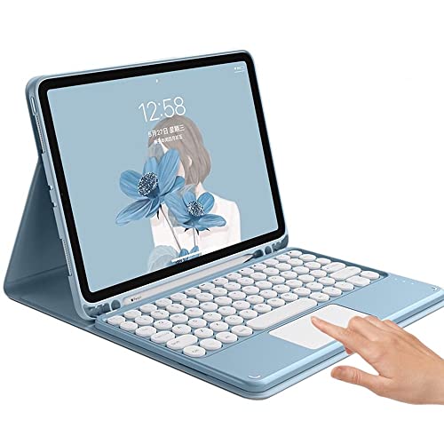 iPad mini A17 Pro 鍵盤入れもの iPad Mini6 鍵盤 タッチパッド付き添い人 好いたらしい 丸型足懸かり iPad mini 7 mini 6 入れもの 鍵盤付き添い人 貨物自動車パッド付き添い人 Pencil納める,青色