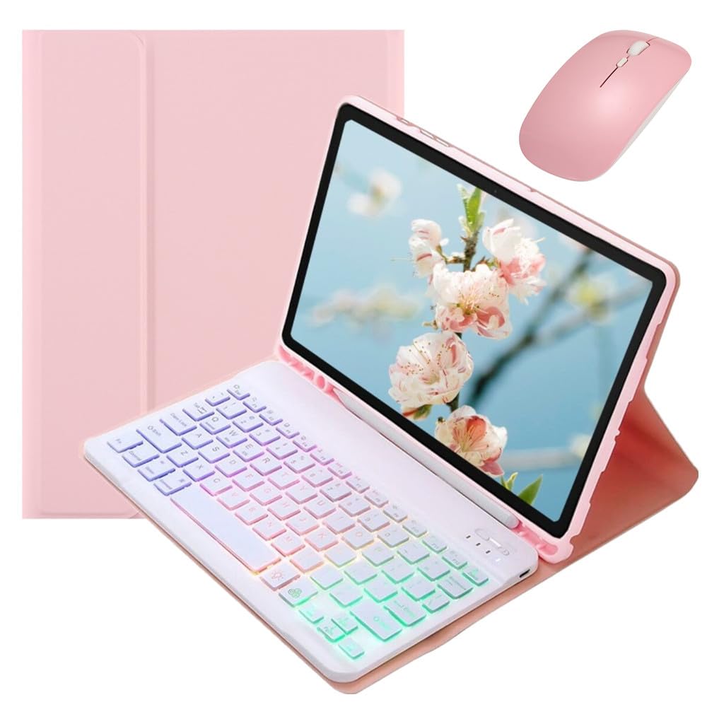 カラフルバックライト 2025 iPad A16 11インチ/ 2022 iPad 第10世代 10.9インチ キーボードケース マウス付き おしゃれ かわいい バックライトキーボード ケース マグネット分離式 女性 学生 ビジネ