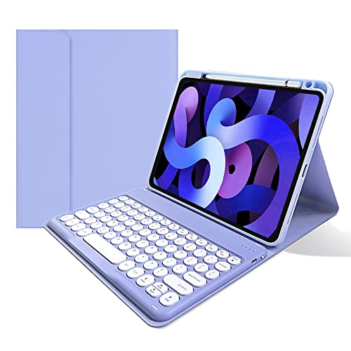 iPad 9 iPad 8 iPad 7 鍵盤容れもの 丸型手当たり 上っ側鉛筆保持者付き添い人 iPadAir3 iPadPro10.5 Bluetooth 鍵盤 取りまかなう 磁石 分け隔てる式 多角度合わせる 好いたらしい 大学生 商行為 (紫)