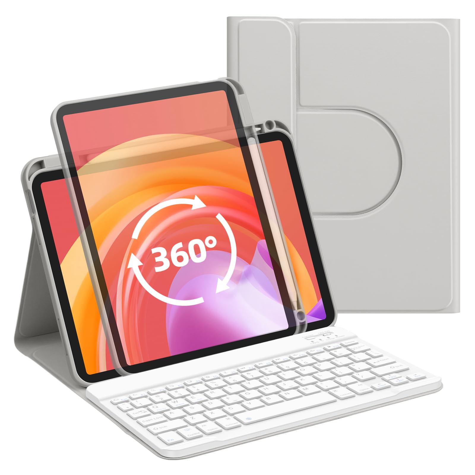 2025 iPad 第11世代 (A16) 適用 キーボード ケース BETTDOW 2022iPad10th/2025 11th 通用 一台三用ケース 横置き 縦置き 10th 10.9インチ 11th 11インチ A16 適用 分離式 ワイヤレス キーボード付きカバー 強力磁｜T.M.Bストア