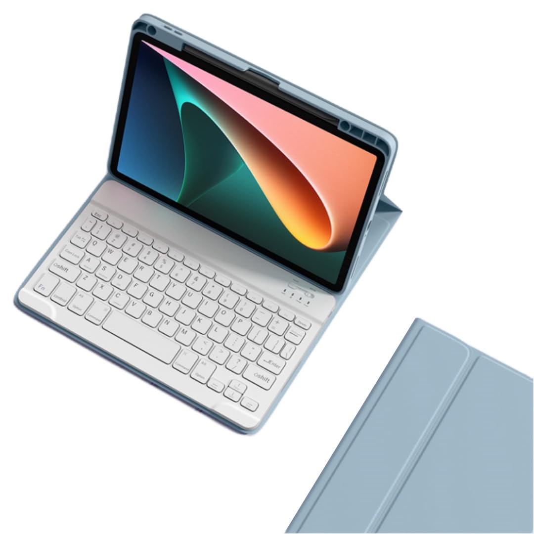 Xiaomi Poco Pad 鍵盤入れもの 好いたらしい 色つや鍵盤 シャオミ Xiaomi Redmi Pad Pro 12.1in 鍵盤 入れもの 色彩設計 引きはなす式 書き込み納める能力のある,霧青み+白