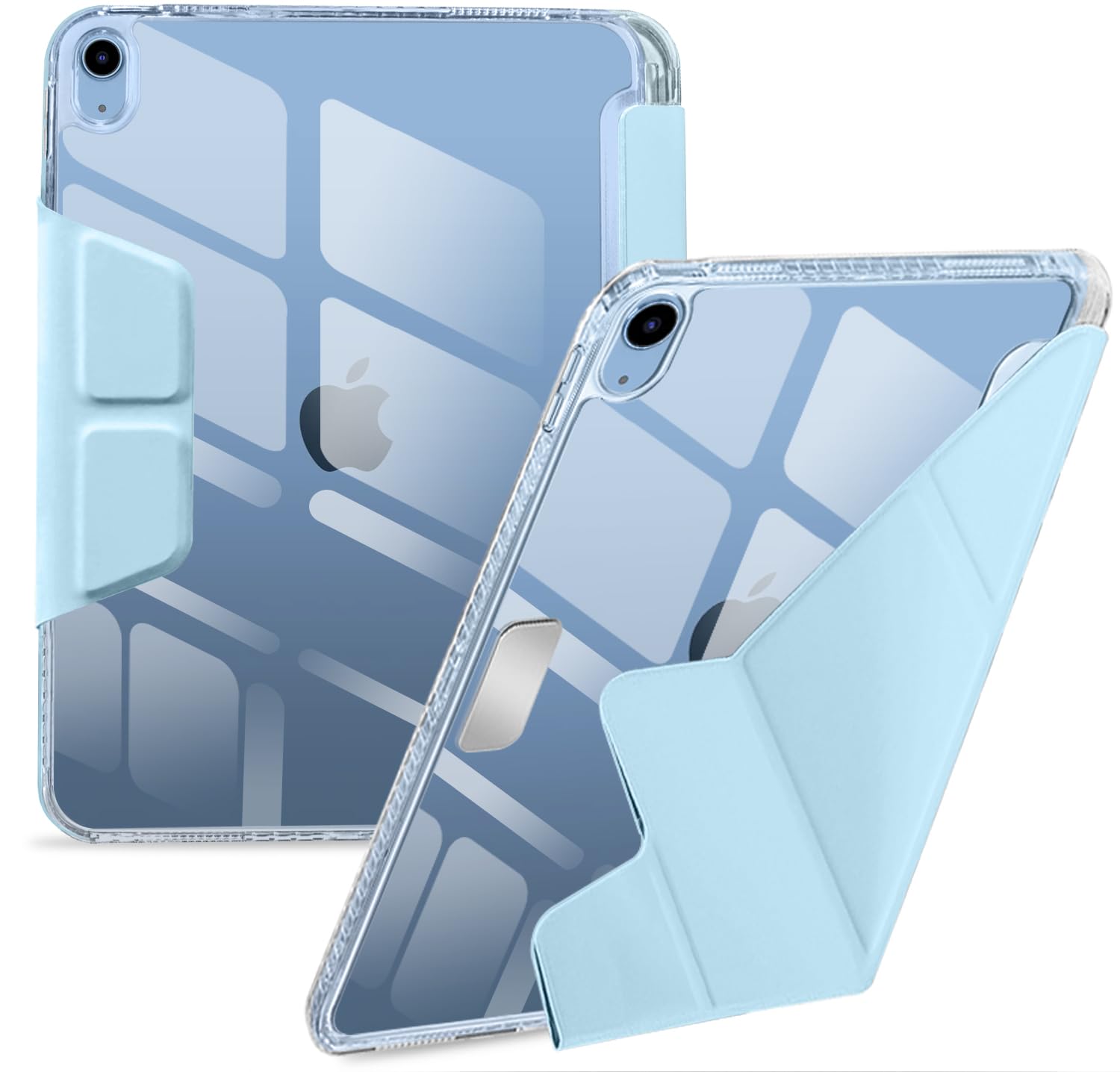 iPad 第11世代 第10世代 ケース 2025/2022 iPad (A16) 11インチ 2025 / 10.9インチ 2022 通用 オートスリープ/ウェイク機能対応 ペン収納 透明 耐衝撃 三つ折り Y式折 スタンド タブレットカバー (アイスブ 4,786円