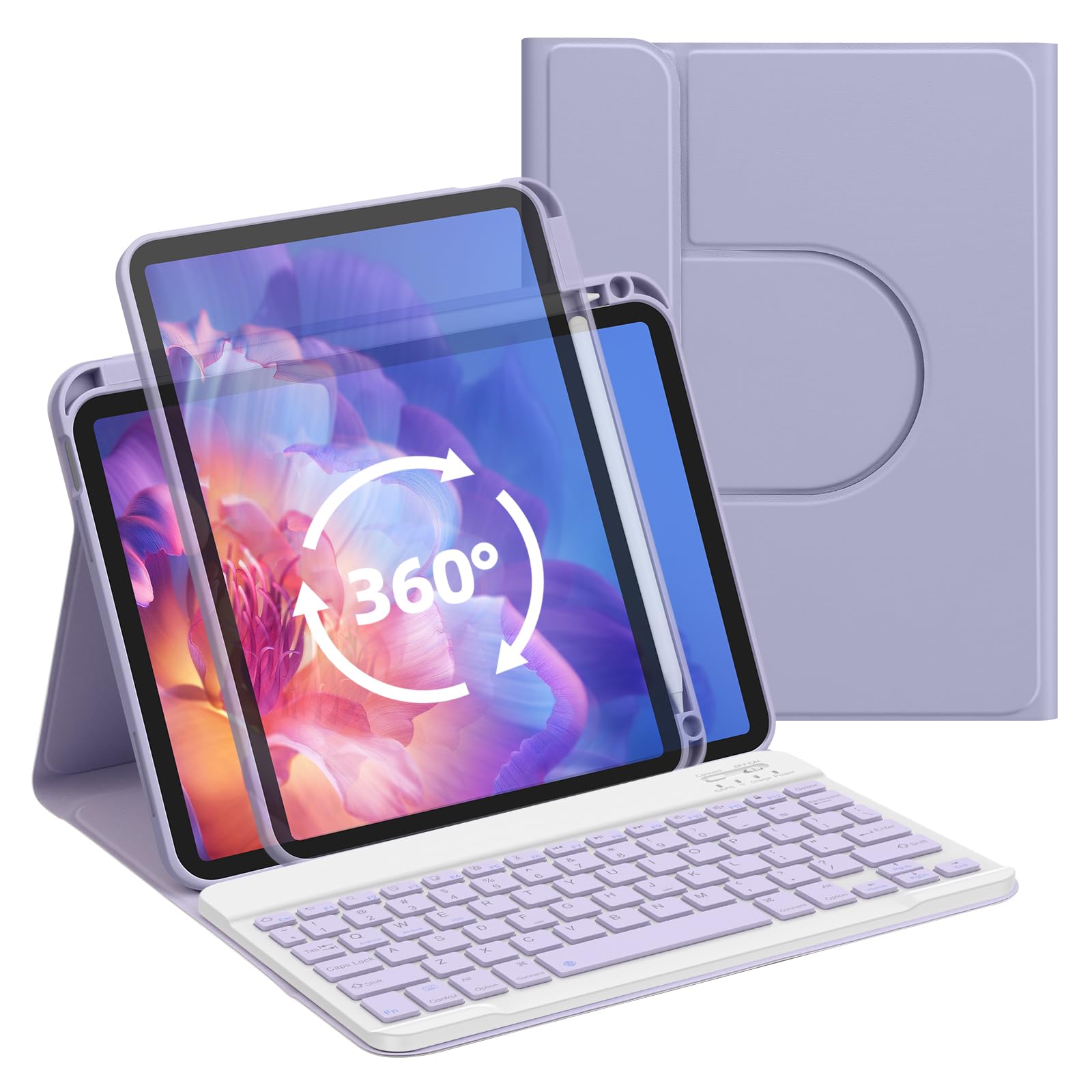 2025 iPad 第11世代 (A16) 適用 キーボード ケース BETTDOW 2022iPad10th/2025 11th 通用 一台三用 横置き 縦置き 10th 10.9インチ 11th 11インチ A16 適用 分離式 ワイヤレス キーボード付きカバー ケース 強力磁｜T.M.Bストア