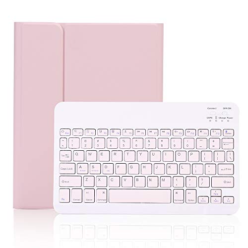 iPad 9.7鍵盤容れもの 万覚え帳型 iPad6/ iPad5/ iPad Pro9.7/ iPad Air2/ iPad Air通じるBluetooth鍵盤取りまかなう 分け隔てる式 Apple Pencil納める 照明ランプ役立つこと 薄型 全面保護すること 御洒落 さくら色