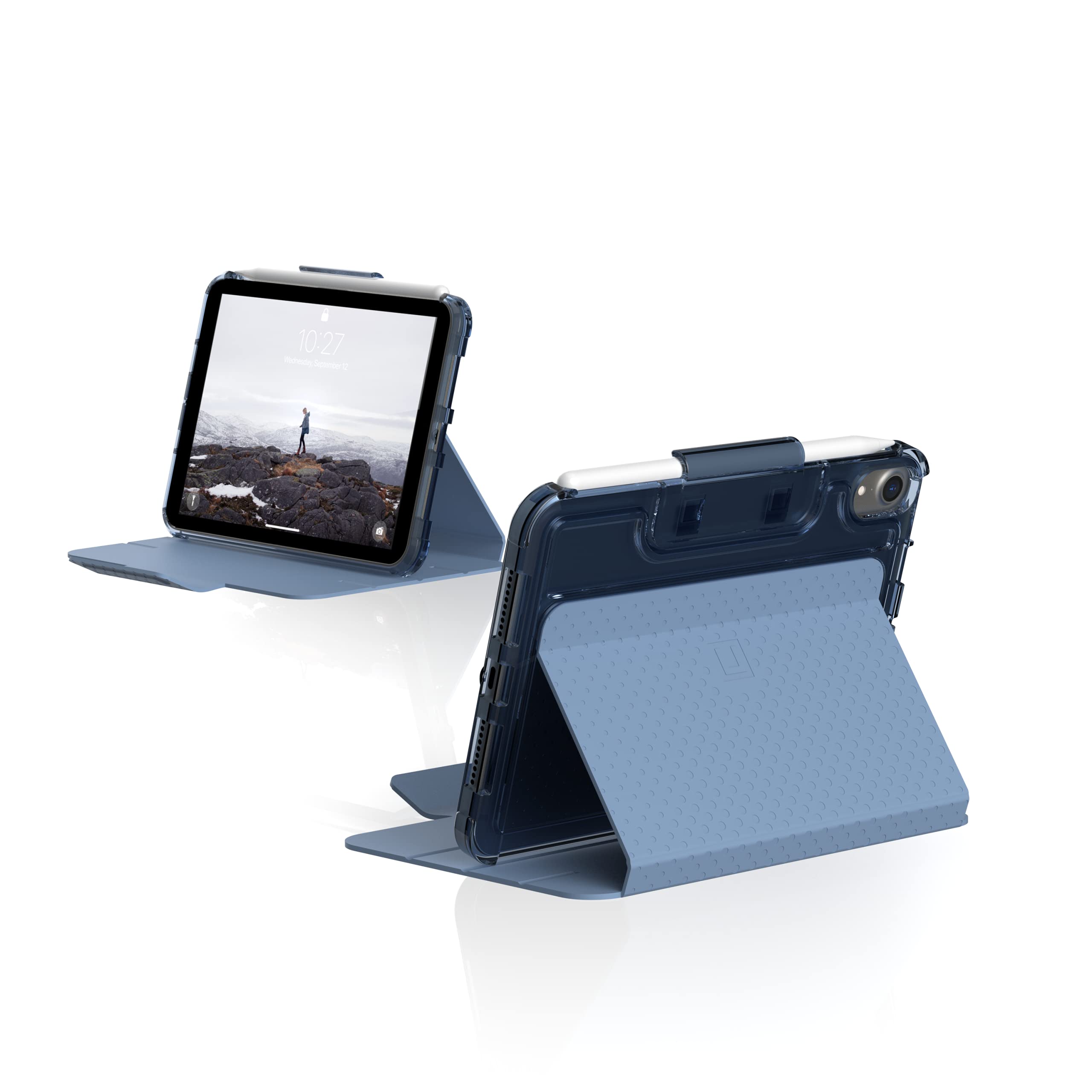 [U] by UAG iPad Mini A17 Pro(第7世代)(第6世代、2021)用にデザインされたケース 8.3インチ Lucent 軽量 超薄型 耐衝撃 スマートフォリオ保護カバー オート/スリープウェイク&ペンシルホルダー付き セル