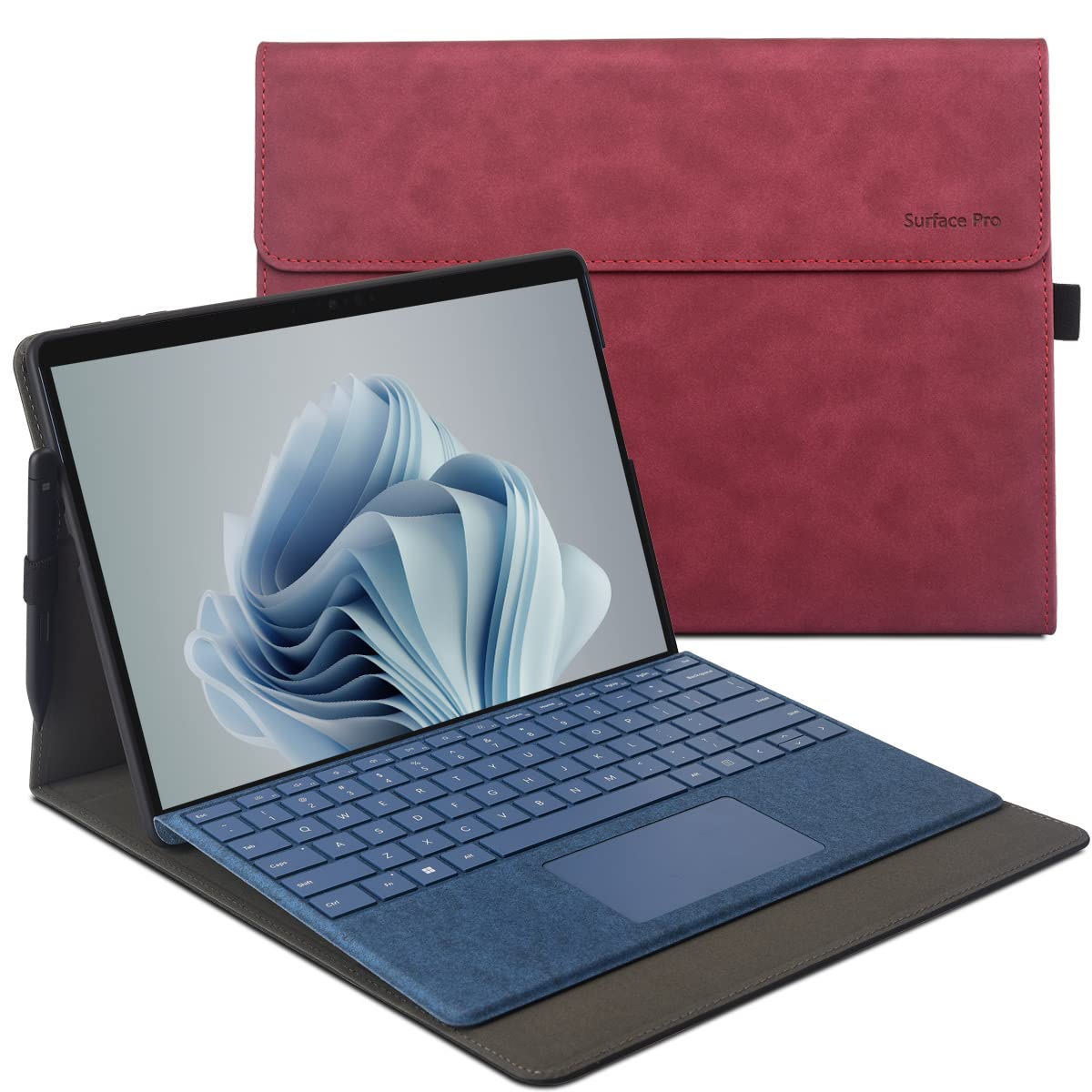 xisiciao 保護すること容れもの For Microsoft Surface Pro 9/10/11th TPU ホンブルグ帽甲殻付き添い人 キーボードカバーサーフェスプロ9と取り替えっこ性あり 薄くてたわい無い放熱心積もり (Burgundy)
