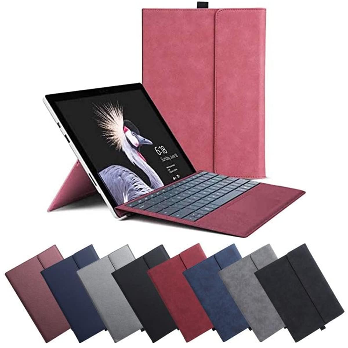 Surface Pro11/Pro10/Pro9 容れもの 今めかしい 保護すること容れもの 愛くるしい 耐衝撃 付属物 タッチペンホルダー surface 労働者階級 11 労働者階級10 労働者階級9 容れもの 万覚え帳型なめし革容れもの 鍵盤納める容れもの照明ランプ保護すること