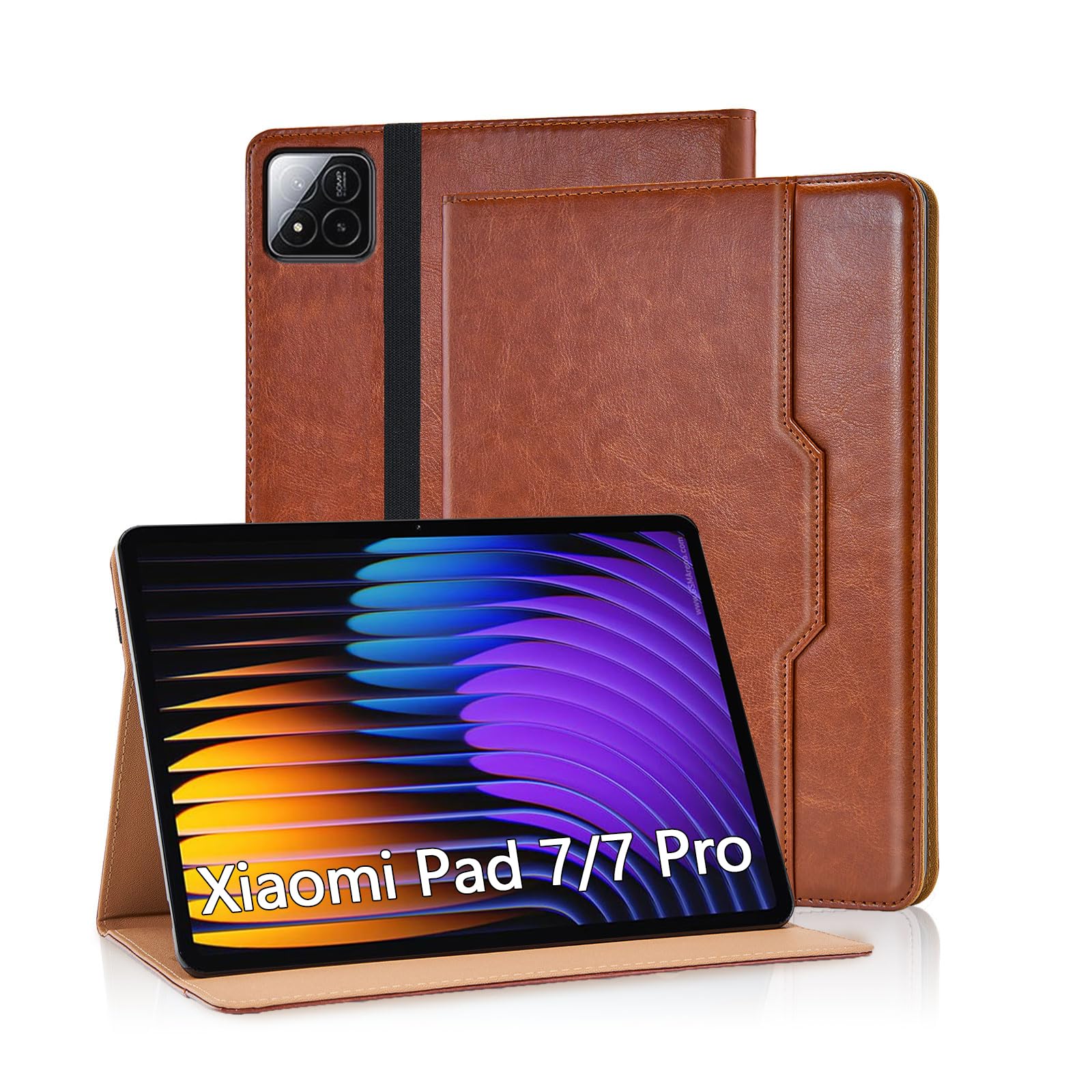 Xiaomi Pad 7/7 Pro ケース シャオミパッド7 ケース オートスリープ/ウェイク機能 グリップテープ Jajaful シャオミパッド7Proカバー シャオミpad7 タブレット カバー 11.2インチ ブラケット調整機能
