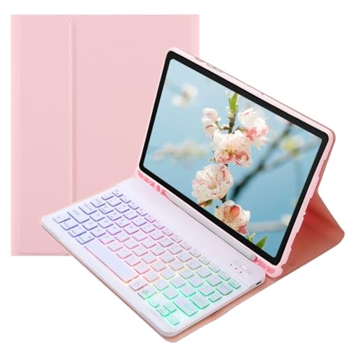 派手うしろ側ともし火付き添い人 iPad Pro 11in 第4/3/2/1時人 鍵盤入れもの 着飾る 好いたらしい バックライトキーボード 入れもの 磁石引きはなす式 光る鍵盤 教え子 商行為,サクラ色+白