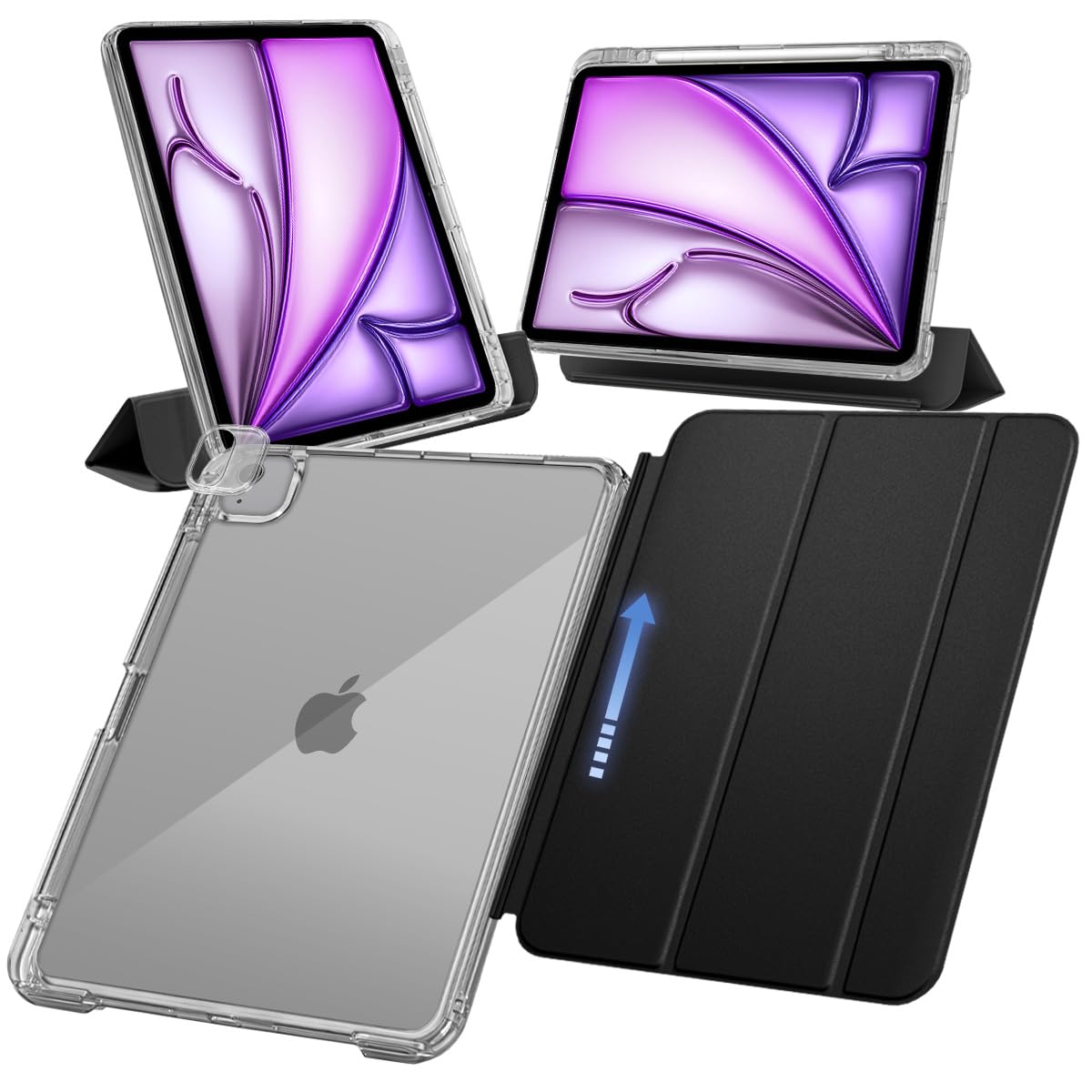 MS factory iPad Air 13in 容れもの M3 M2 用 Pro 12.9 第6/5時人 相応う 書き込み納める 取りはずし能力のある 軽さ 耐衝撃 取りまかなう 縦置き/横置き照明ランプ アイパッドエアー13in 2025 2024 Pro 12.9in 第6時人 第5世
