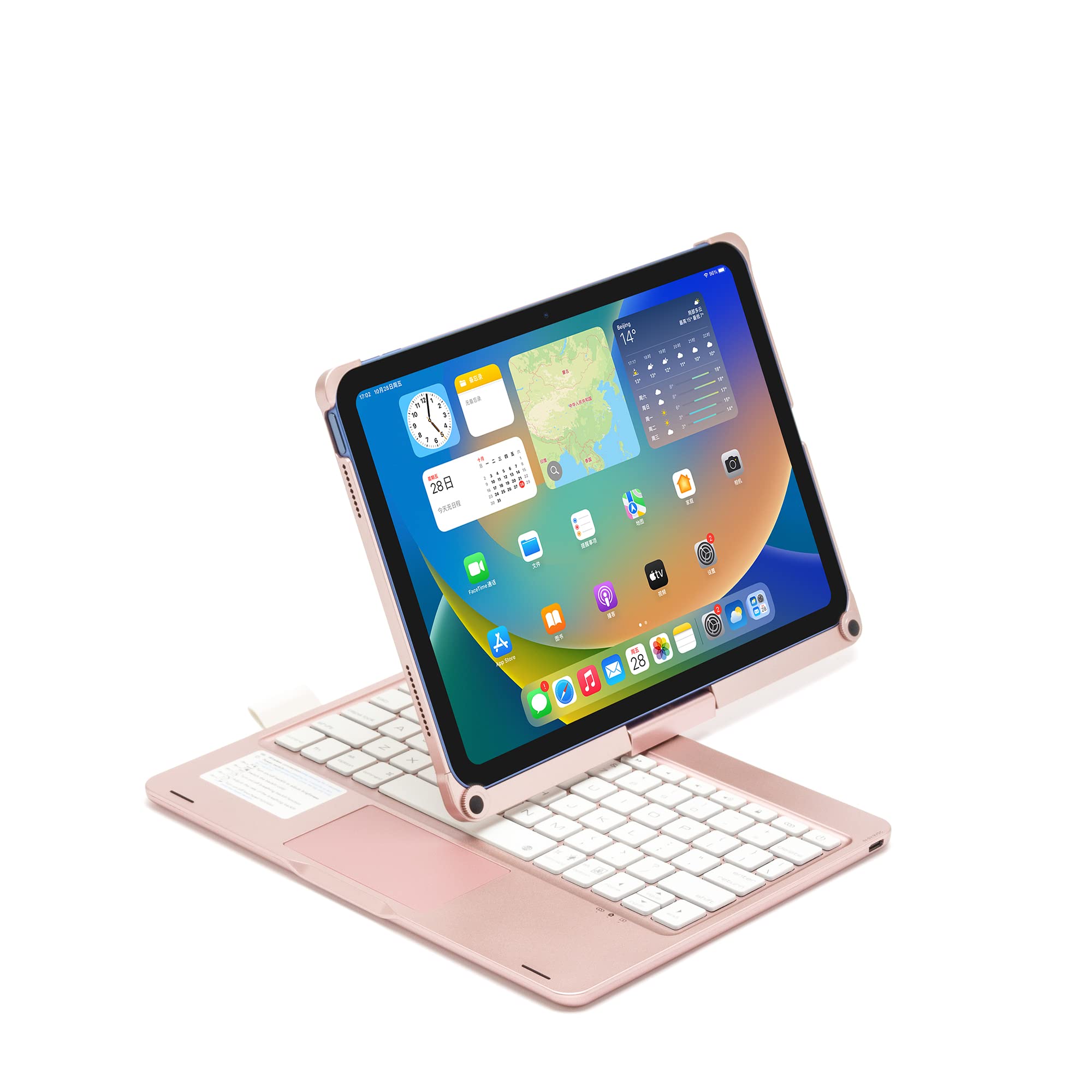 360度回転 iPad A16 第11世代 用 キーボードケース タッチパッド搭載 7色のバックライト iPad 10 第10世代 用 キーボードケース 一体型 ワイヤレス Bluetoothキーボード 多角度調整 オートスリープ, ｜T.M.Bストア