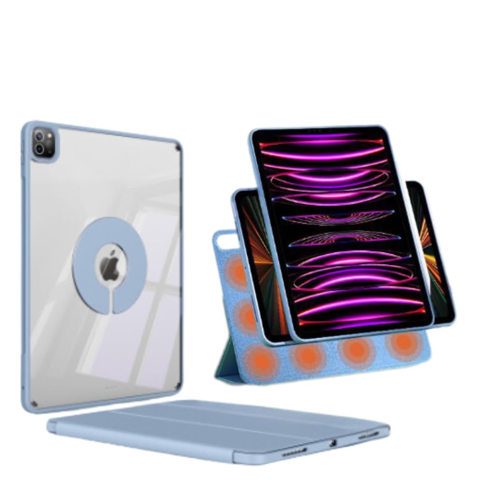 [unomarl]ipadmini6容れもの iPadmini7 書き込み納める 軽さ 薄型 分け隔てる型 磁石 ミニ オートスリープ 縦置き 耐衝撃 (青碧)
