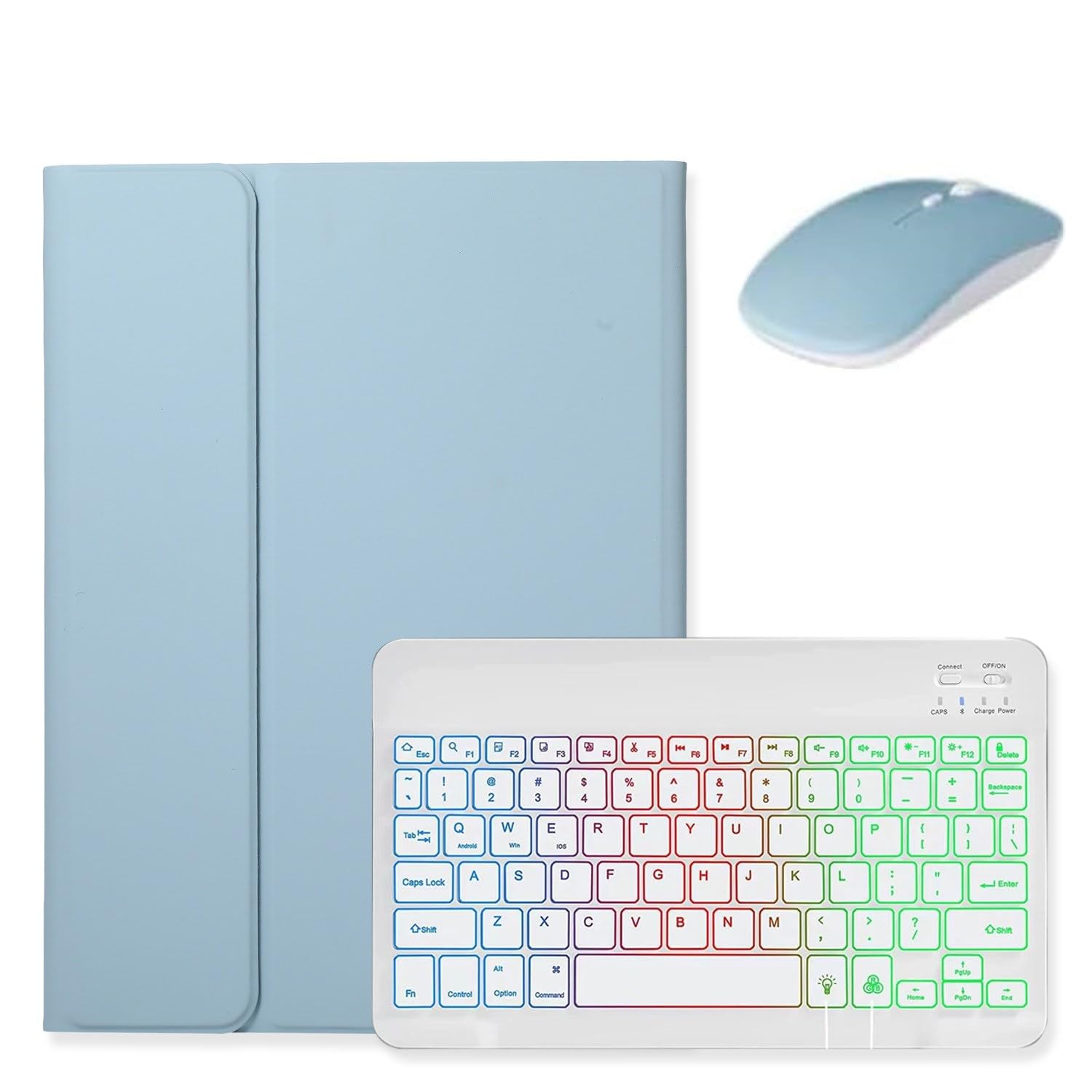 マウス付き Galaxy Tab A9+ キーボード ケース 7カラーバックライト付き かわいい カラーキーボード マグネット 分離式 Android タブレット ギャラクシー Tab A9 Plus 11インチ キーボード カバー 女性 9,546円