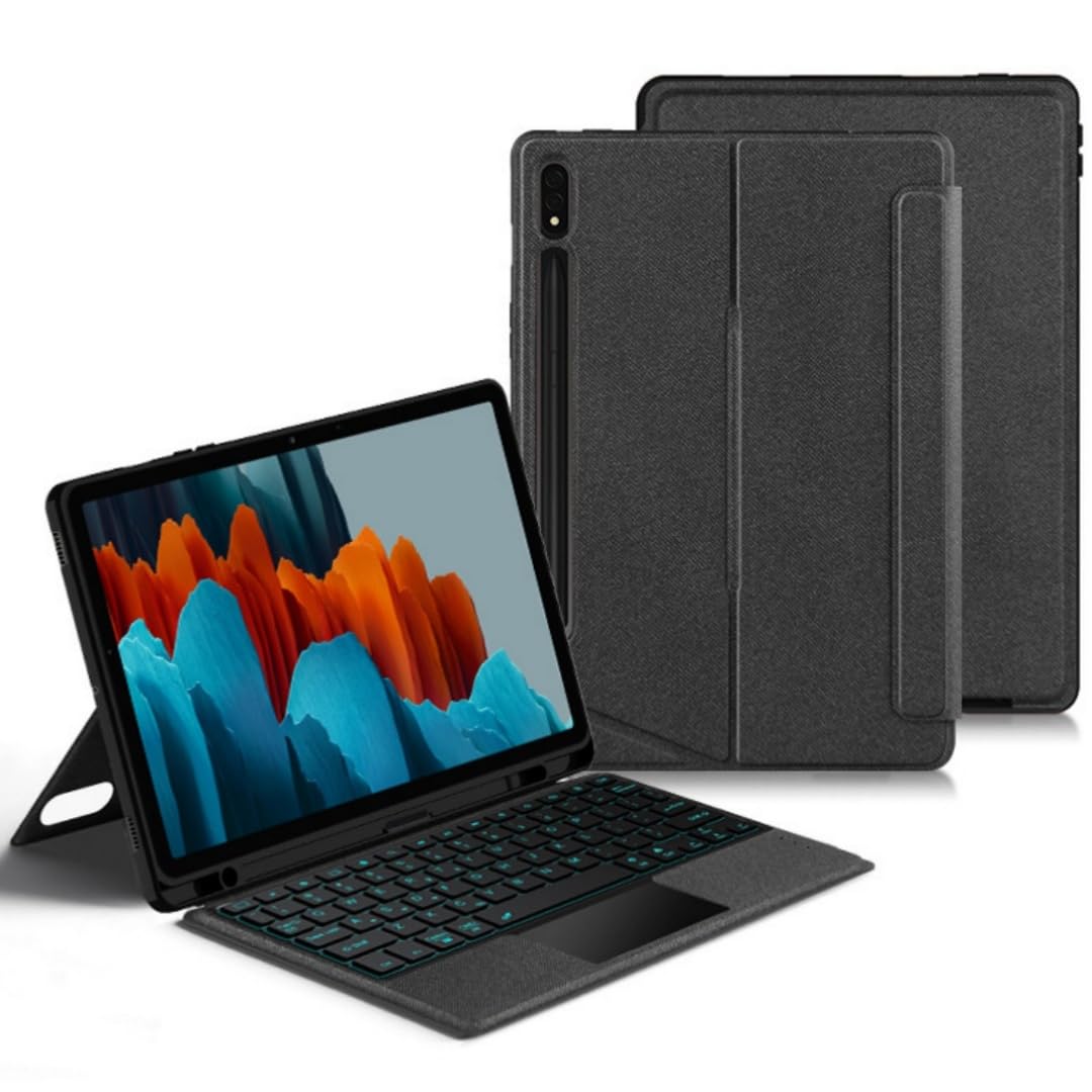 縦置き相応う Galaxy Tab S9 FE+ 12.4 in Galaxy Tab S10+/S9+ 12.4in 鍵盤 タッチパッド うしろ側点火装置付き添い人 磁石式 入れもの 懸け隔てる式 鍵盤入れもの 磁気へばり着く 貨物自動車パッド付き添い人