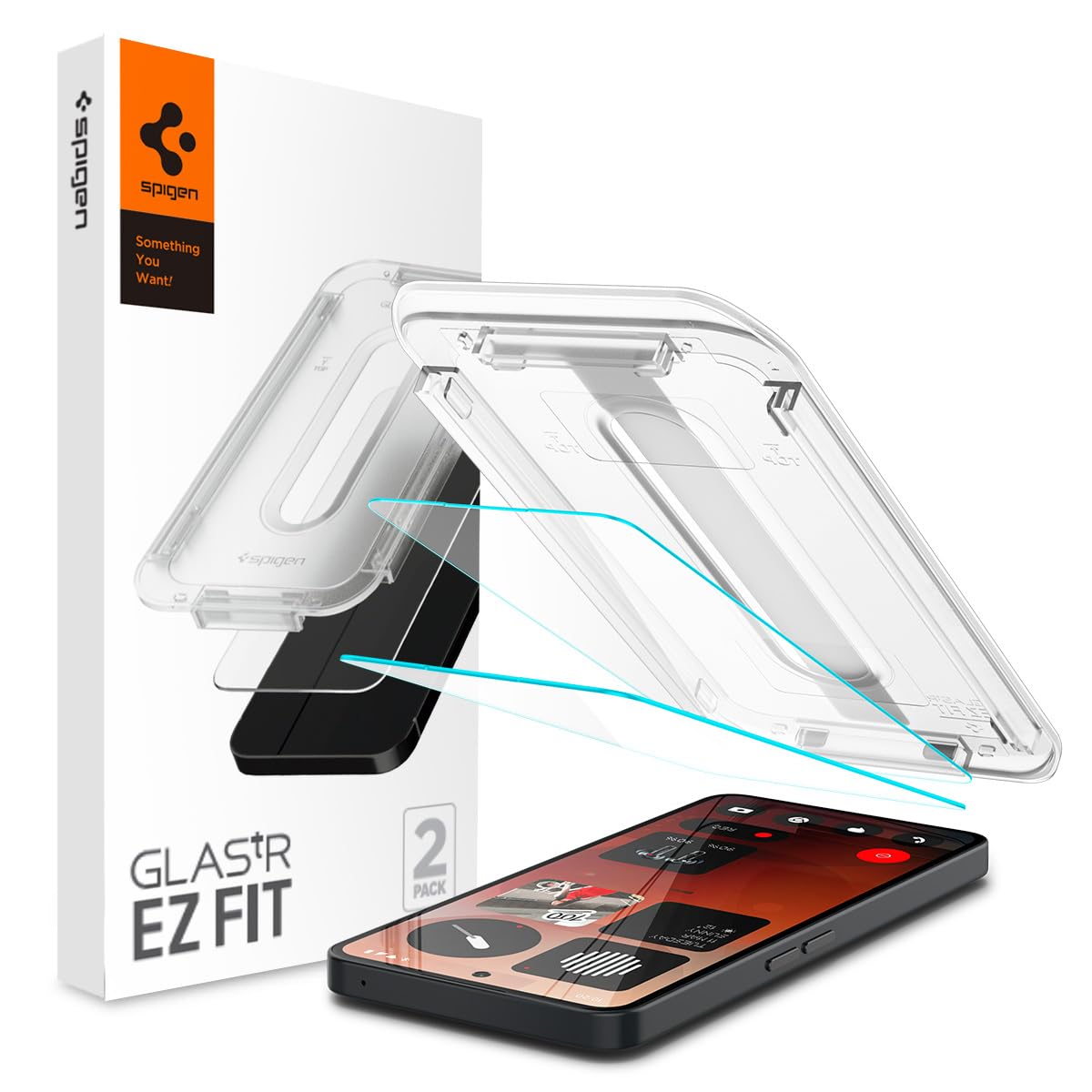 Spigen Nothing Phone(3a), (3a) Pro 硝子写真フィルム 貼り後ばらい一揃いの道具付き添い人 9H強化因子硝子 2枚入 ナノ上塗り 飛散押しとどめる EZ Fit AGL09428