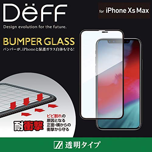 Deff（ディーフ） BUMPER GLASS for iPhone XS Max バンパー瑠璃 iPhone XS Max 2018 用 (澄み切った読みやすい)