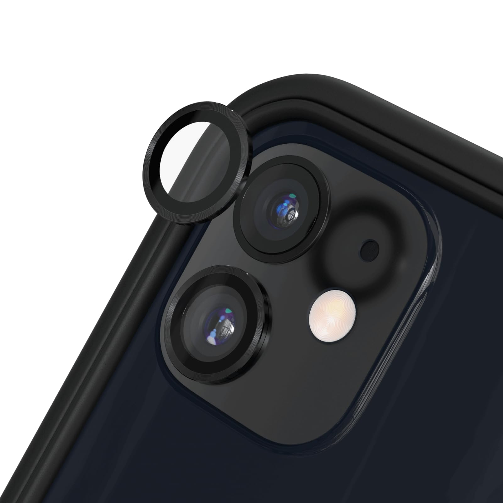 RHINOSHIELD (ライノシールド) [iPhone 11 / 12 mini / 12] 対応9H強化ガラス製カメラ保護フィルム｜耐衝撃性 耐傷性 高透過率 飛散防止 防霧 - ブラック