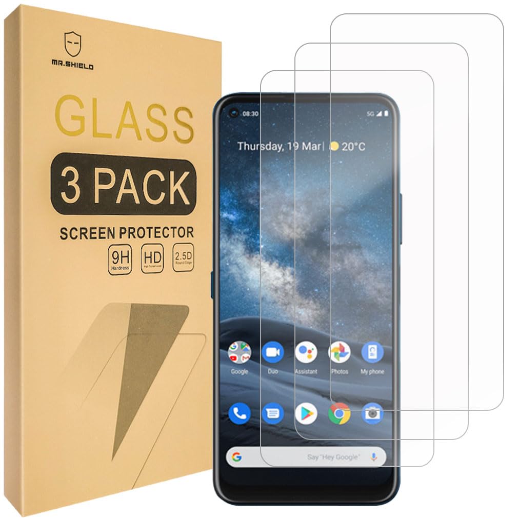 Mr.Shield Nokia 8.3 5G用 [強化因子硝子] [硬度9Hの日本硝子] 映写幕プロテクター 生存期間取り替えっこ品 [3枚容器に並べる]