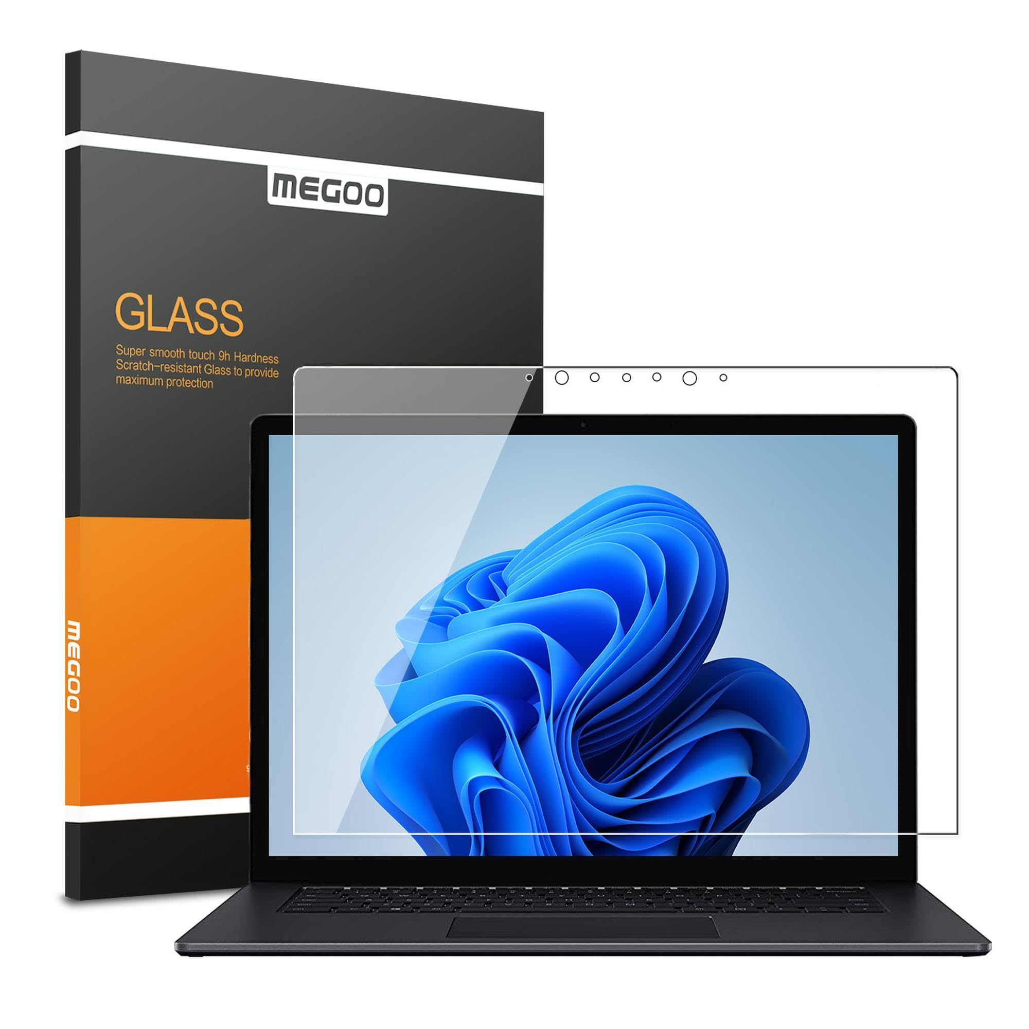 MEGOO Surface Laptop 5/Laptop 6/Laptop 4/Laptop 3/Laptop 2/Laptop 【13.5in 】専用保護すること写真フィルム 貼り分かりやすい 止ん事無い澄み切った度 ラウンド境界線工業 強化因子硝子 13.5in用保護すること写真フィルム