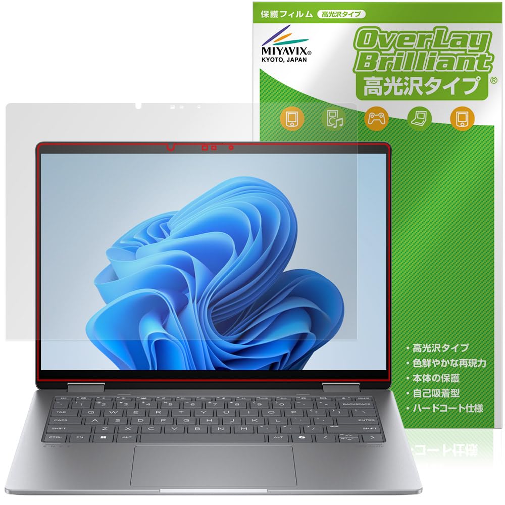 ミヤビックス HP Envy x360 14-fa0000 シリーズ 対応 保護 フィルム 光沢 防指紋 防気泡 日本製