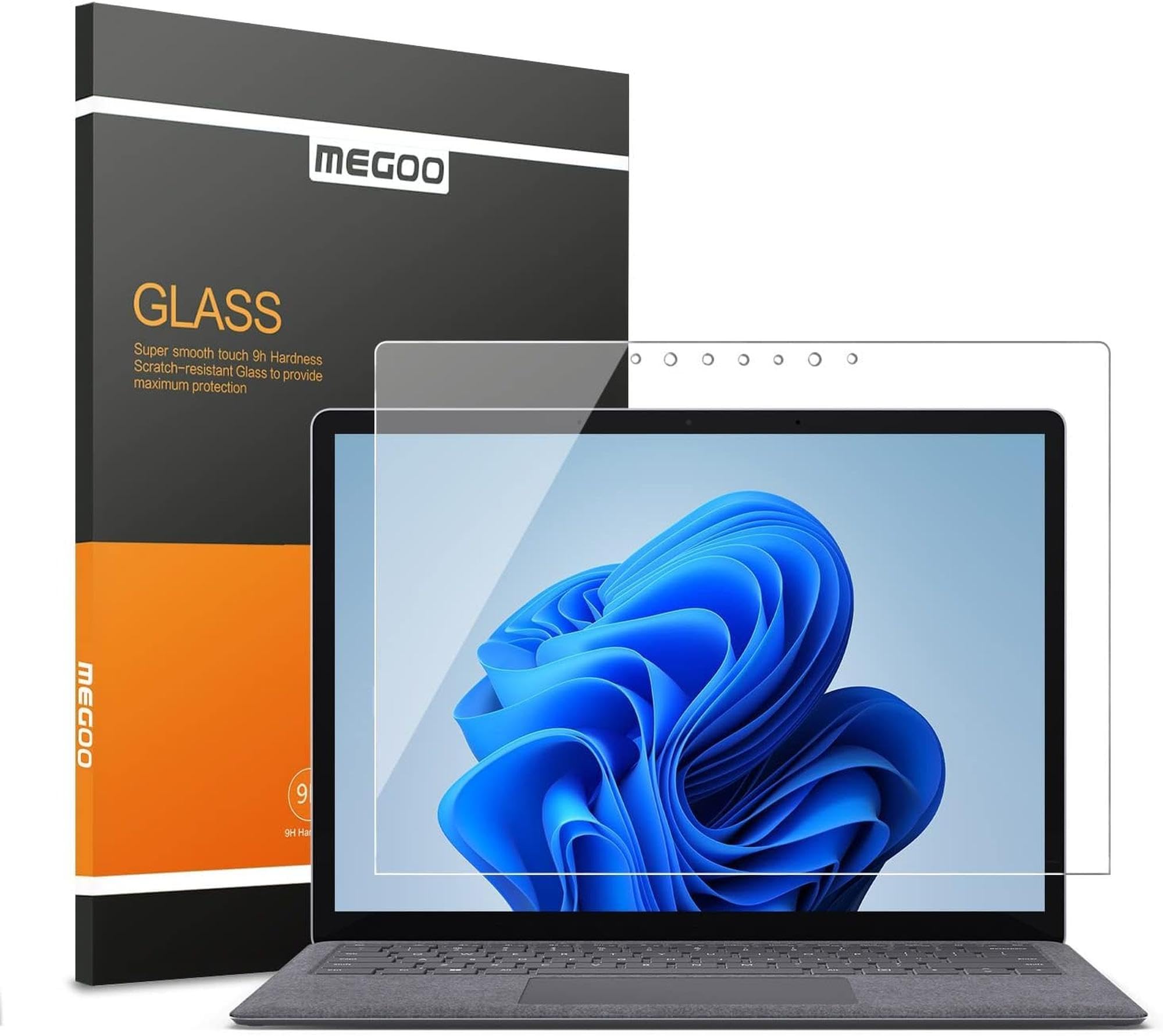 MEGOO 保護フィルム 対応 Microsoft Surface Laptop 5、Surface Laptop 4、Surface Laptop 3（15インチ）精密なカットアウト，耐スクラッチ性 強化ガラス 保護フィルム