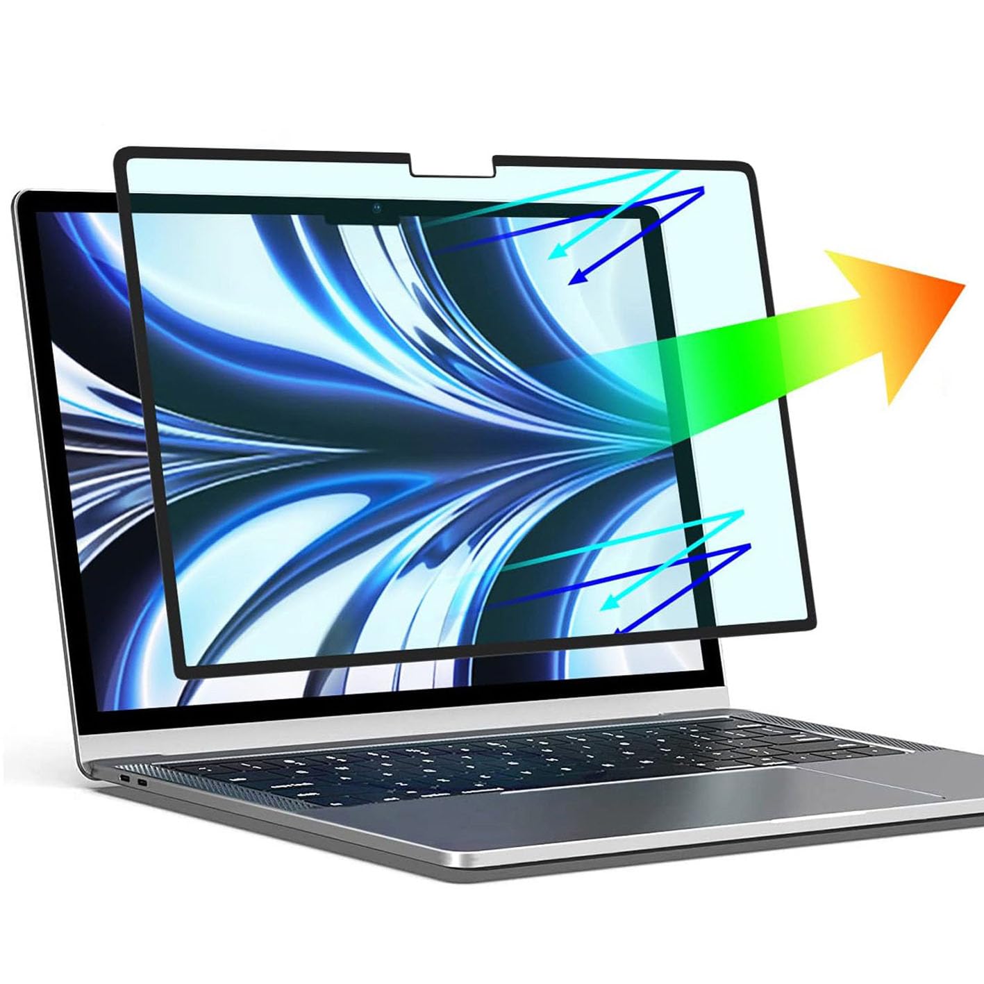 MacBook Pro 16in (M2 / 2023 / M1 2021) 用の ブルーライトカットフィルム 液晶保護すること写真フィルム 無条件反射押しとどめる アンチグレア 指紋押しとどめる 水の泡押しとどめる 抗菌 保護すること腰掛け 一度ならず 脱着能力のある ねばり着く式