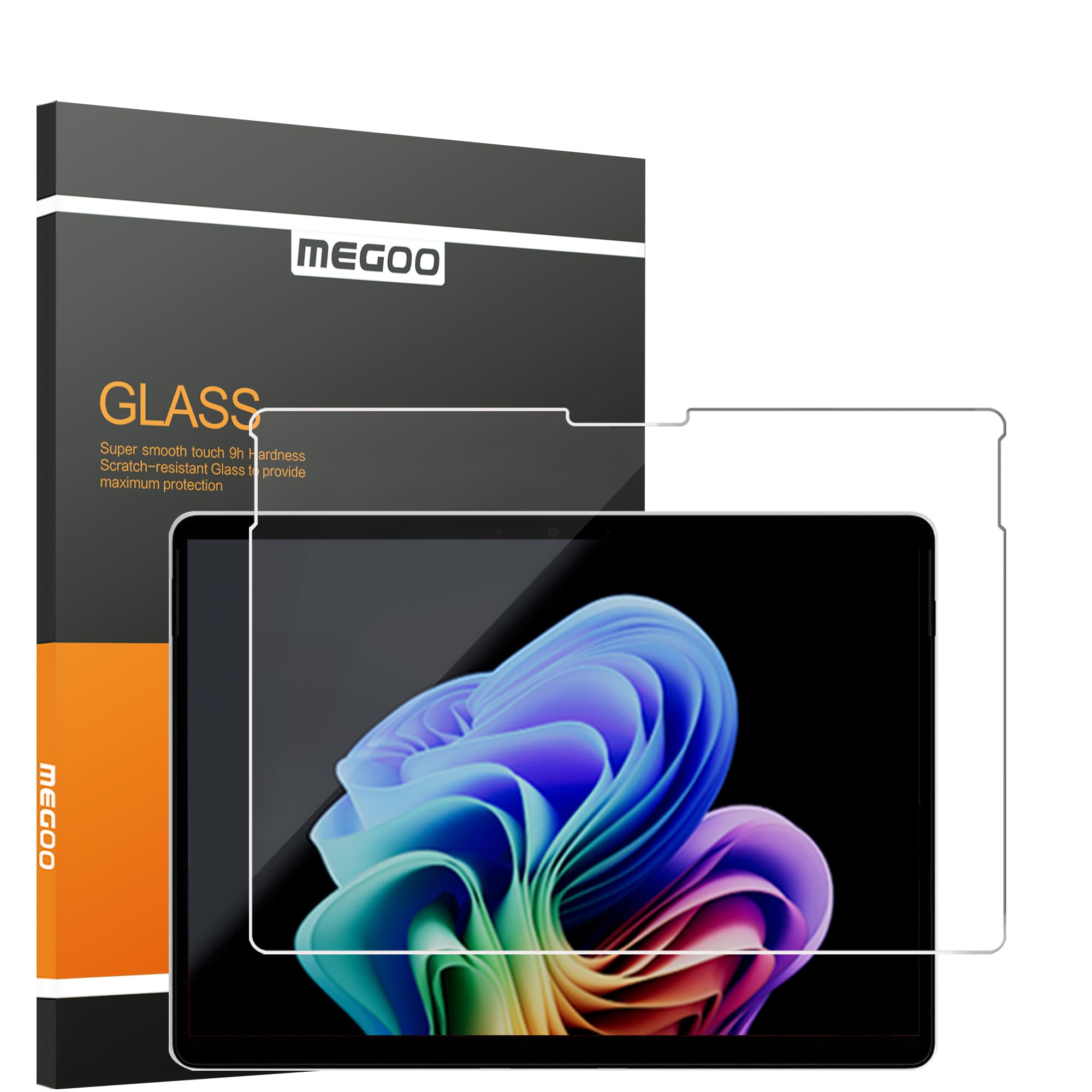 Megoo Surface Pro 11（copilot+PC,2024)/Surface Pro 9 /Surface Pro 8 / surface Pro X 対応 フィルム ガラスフィルム 保護シート 強化 ガラス 保護 フィルム 高タッチ感度 気泡レス サーフェス プロ 9 /10/ 8 / X 13イ