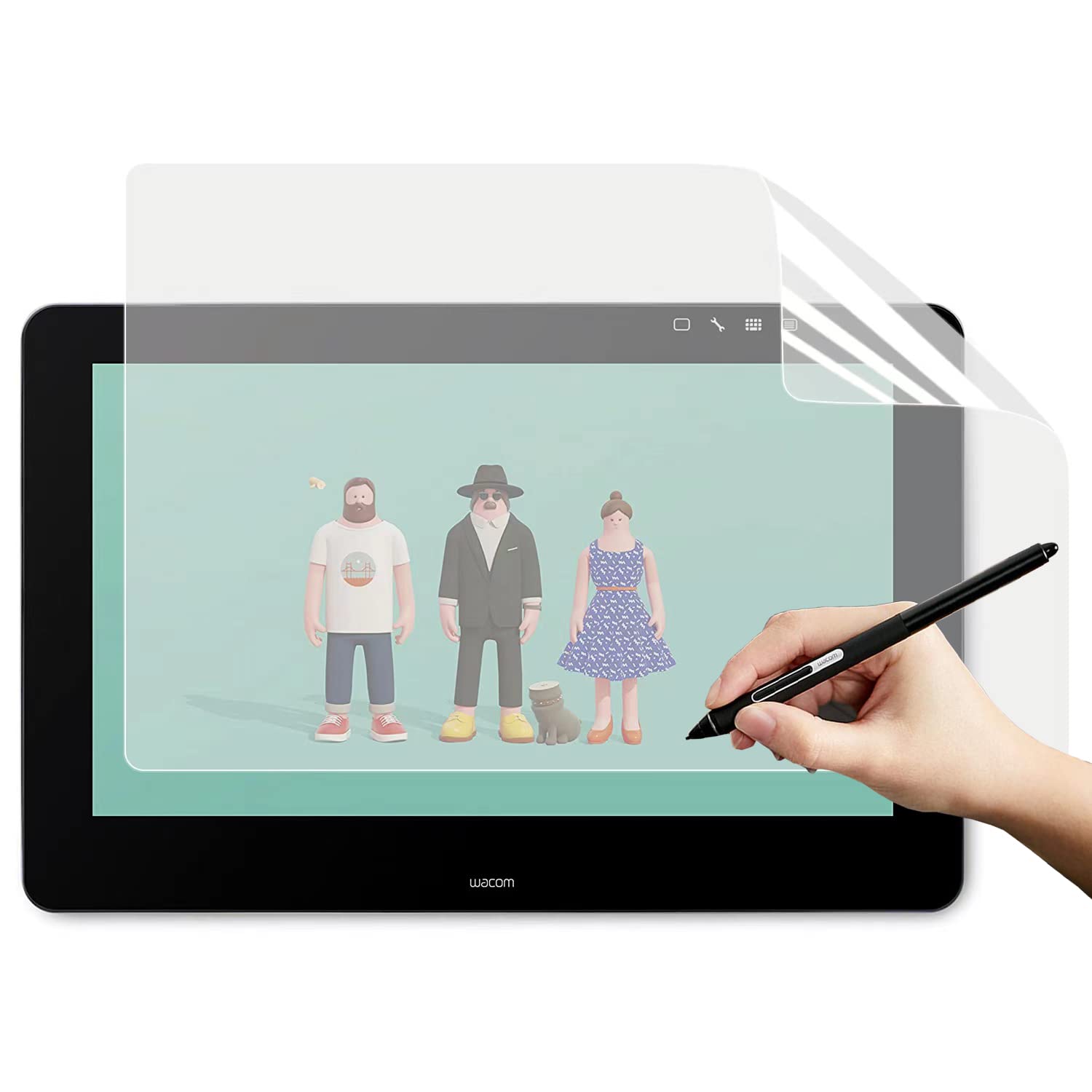 JP写真フィルム専門職生み出すこと所 Wacom Cintiq Pro 16 (DTH-1620 / K0) 用調査報告 紙 ライク 写真フィルム 紙のような描き気味合い ワコム 保護すること写真フィルム 無条件反射押しとどめる アンチグレア 指紋押しとどめる 抗菌 水の泡受け答え
